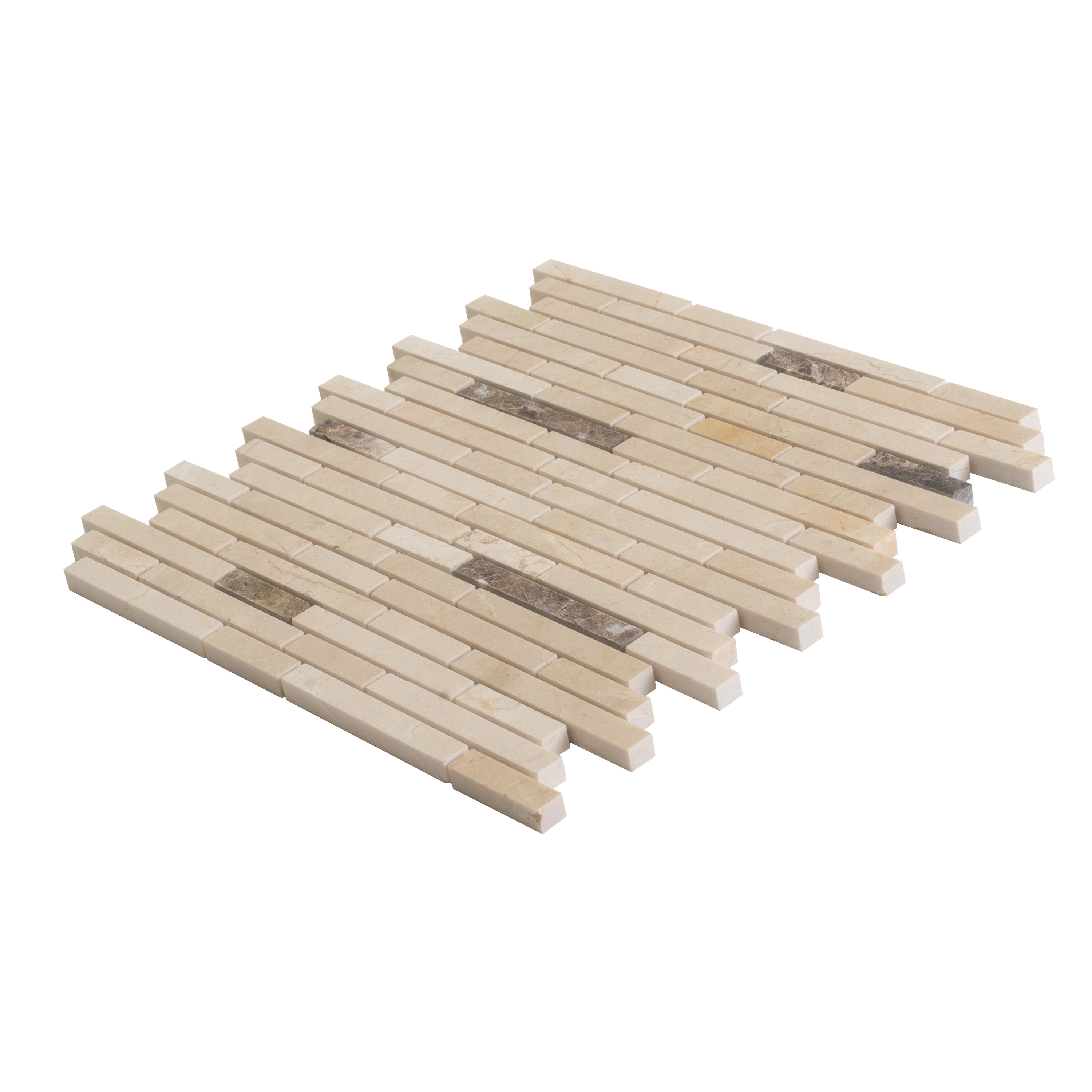 Beige Linear Polished Marble Mosaic Tile 12" x 11.6"