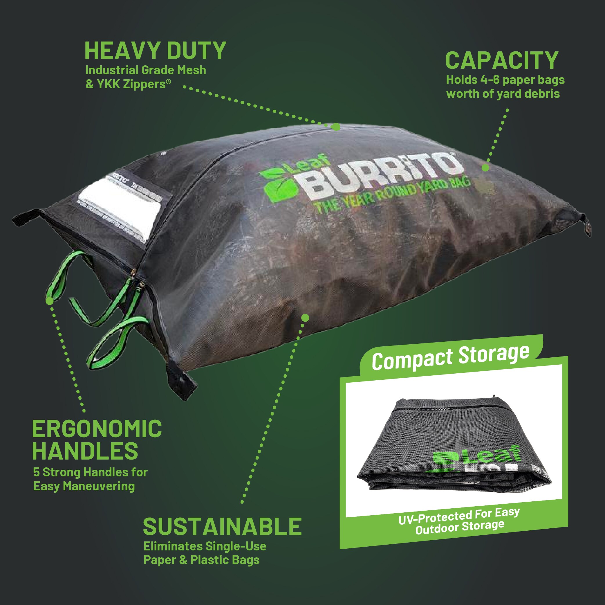 Leaf Burrito® - The Year Round Yard Bag - Custom Industrial-Grade