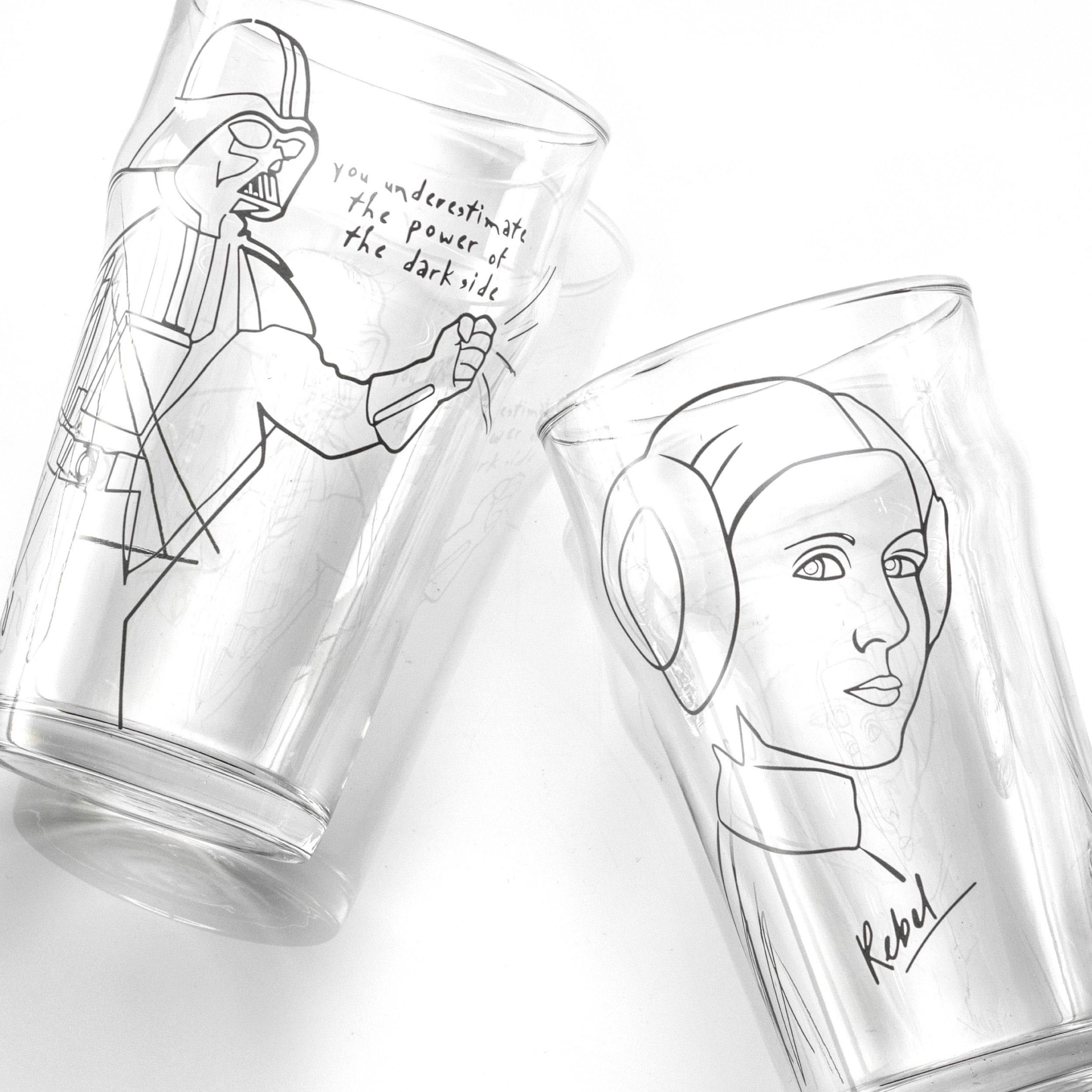JoyJolt Star Wars 10-fl oz Glass Clear/Blue Goblet Set of: 2 in the  Drinkware department at