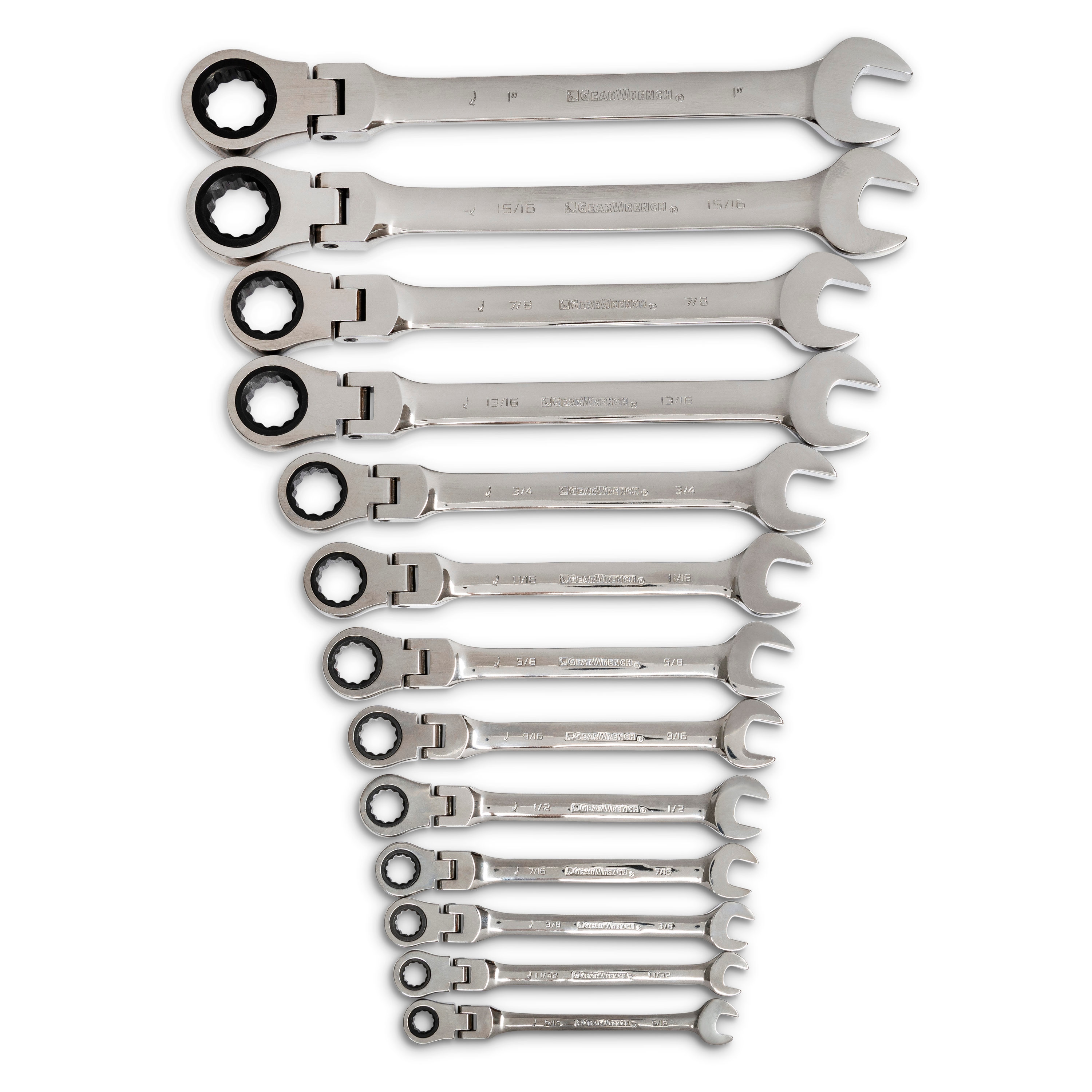 GEARWRENCH 25 Piece 12 Point Flex Head Ratcheting Combination SAE/Metric  (11/32 15/16 in., 19 mm) Wrench Set with Wrench Racks 867＿並行輸入品 