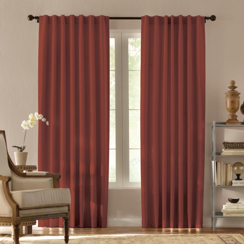Springmaid 1638128 95-in Red Wine Light Filtering Standard Lined Back Tab Single Curtain Panel