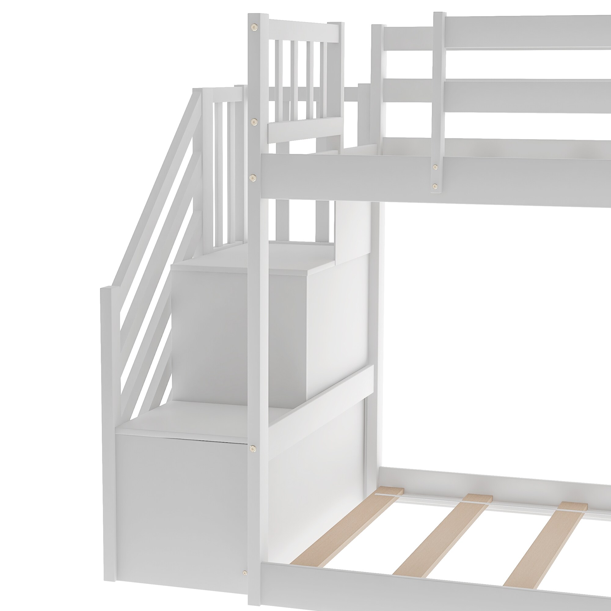 CASAINC Twin over twin bunk bed White Twin Over Twin Bunk Bed at Lowes.com