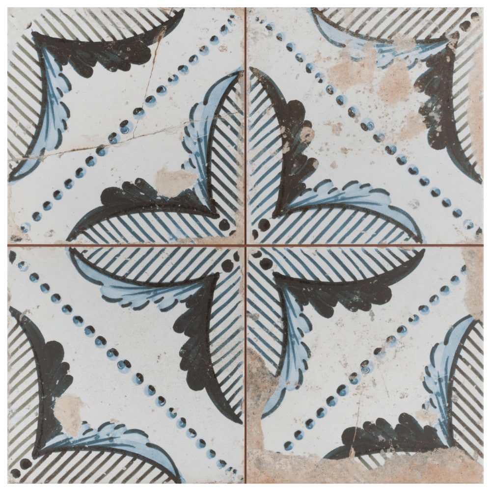 Affinity Tile FPE18ROPI Kings Root Pinnate 18-in x 18-in Matte Ceramic Patterned Floor and Wall Tile (10.95-sq. ft/ Carton)