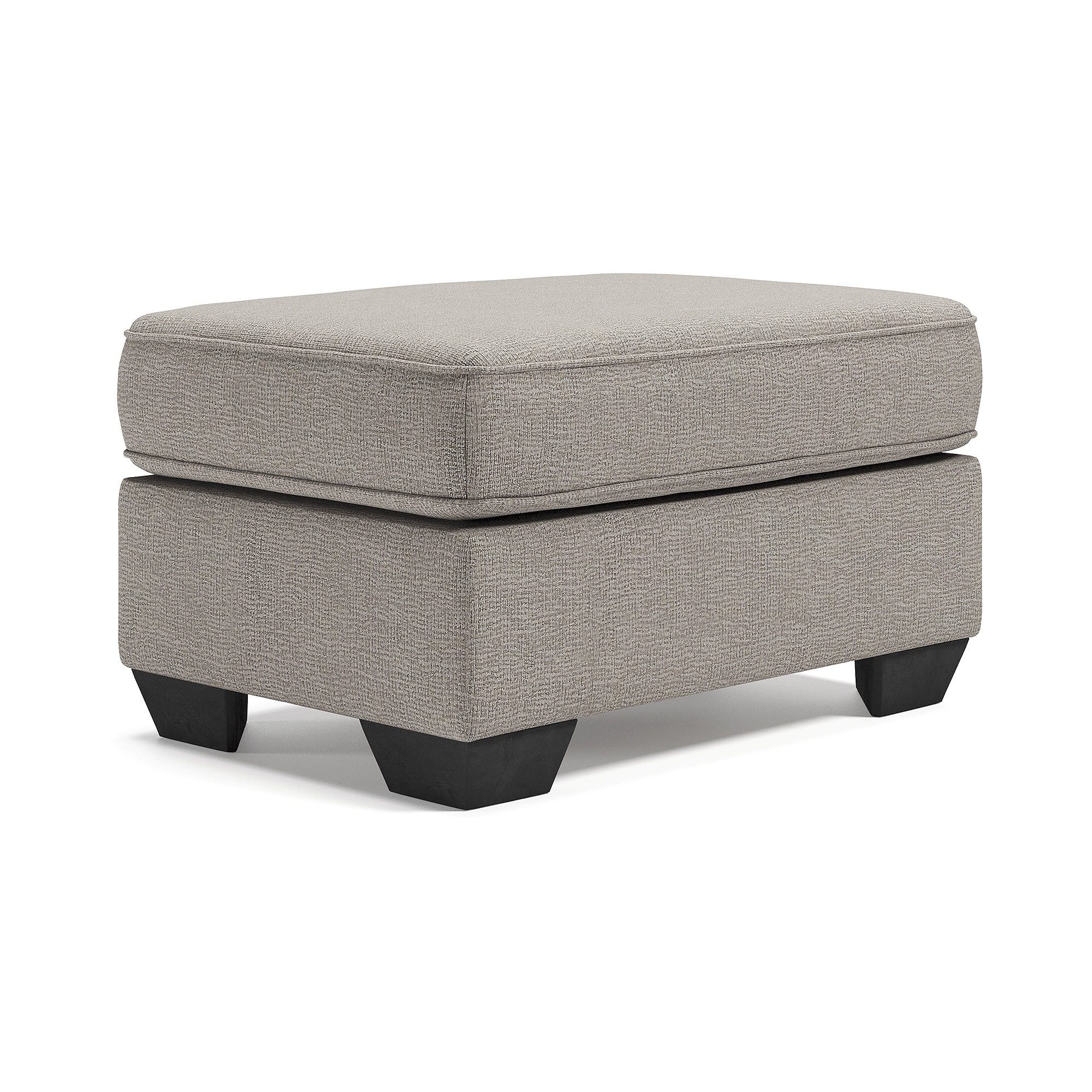 Signature Design by Ashley 5510414 Greaves Stone Gray Ottoman with Exposed Tapered Feet