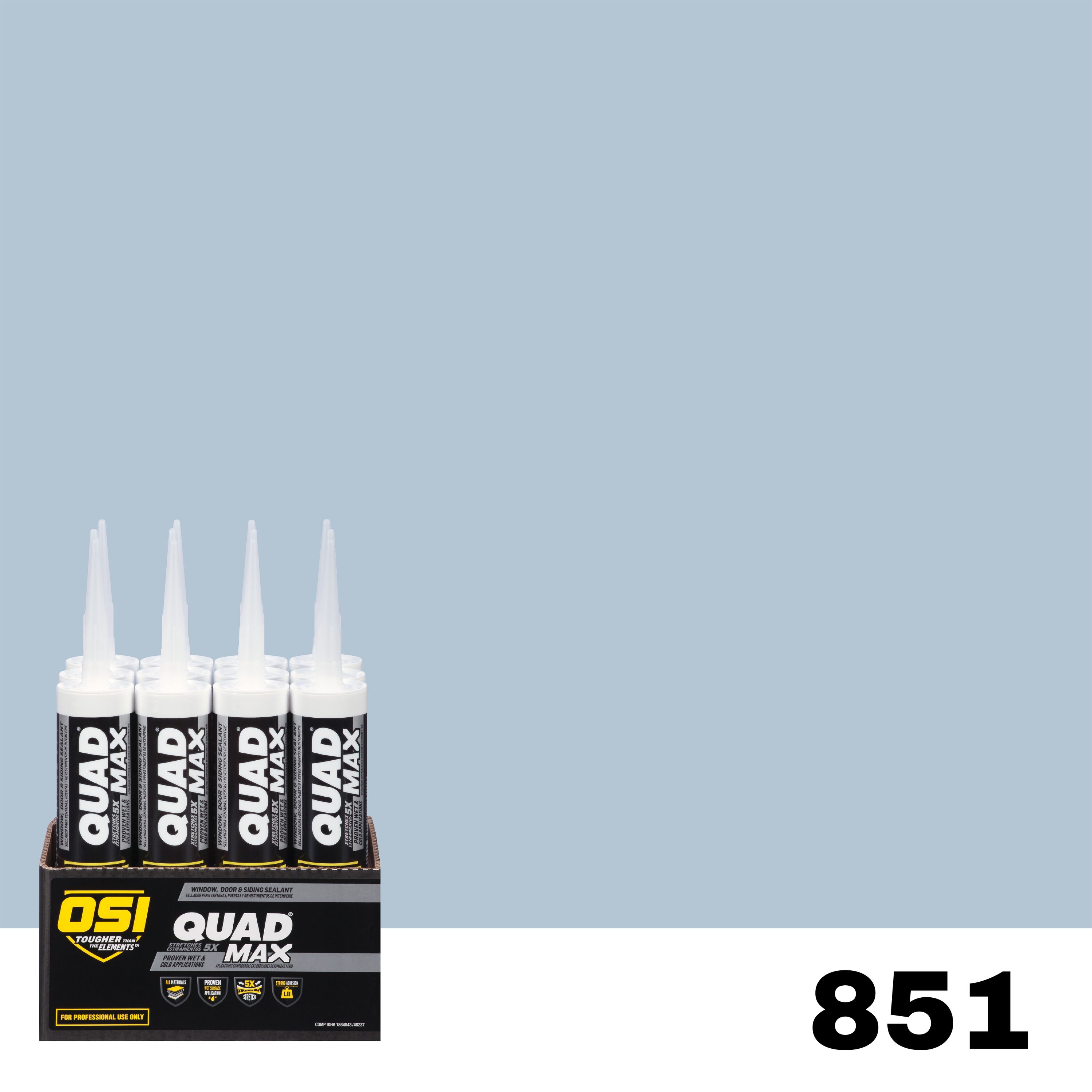 OSI 1869762 Quad Max 12 -Pack 9.5-oz Window door Blue 851 Paintable Advanced Sealant Caulk