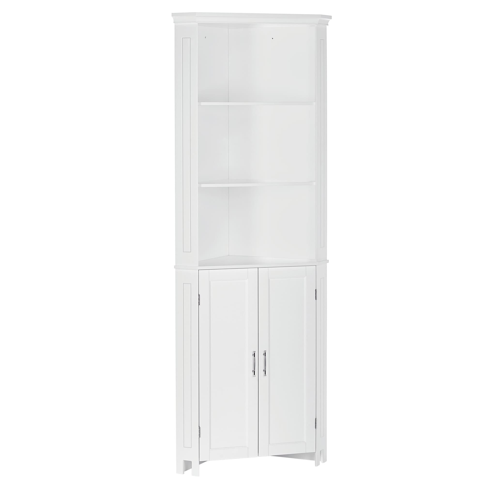 RiverRidge Somerset 26-in x 70-in x 18.31-in White Freestanding Corner  Linen Cabinet