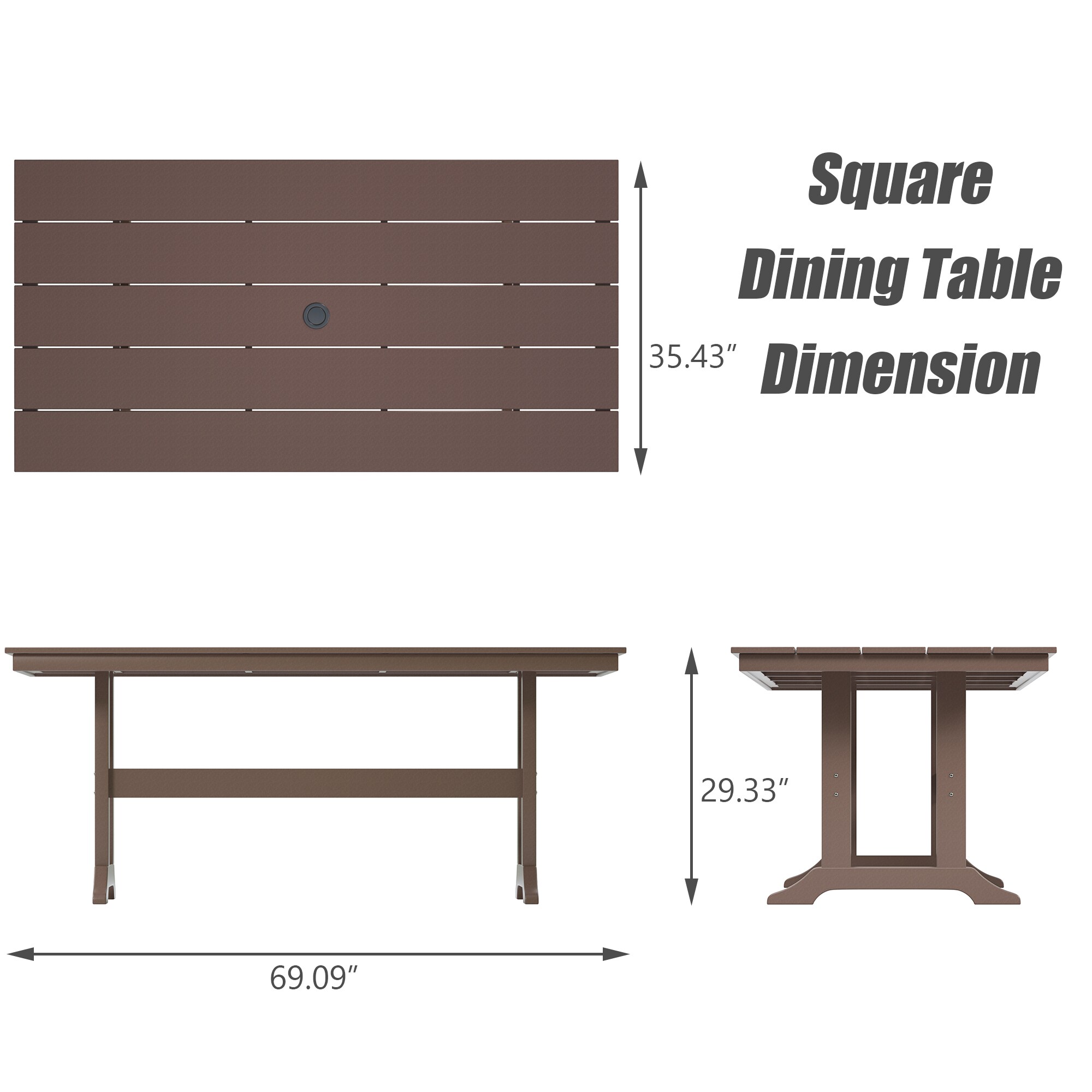 Poly furniture DT-HE02-BR Patio-Tables - View #3
