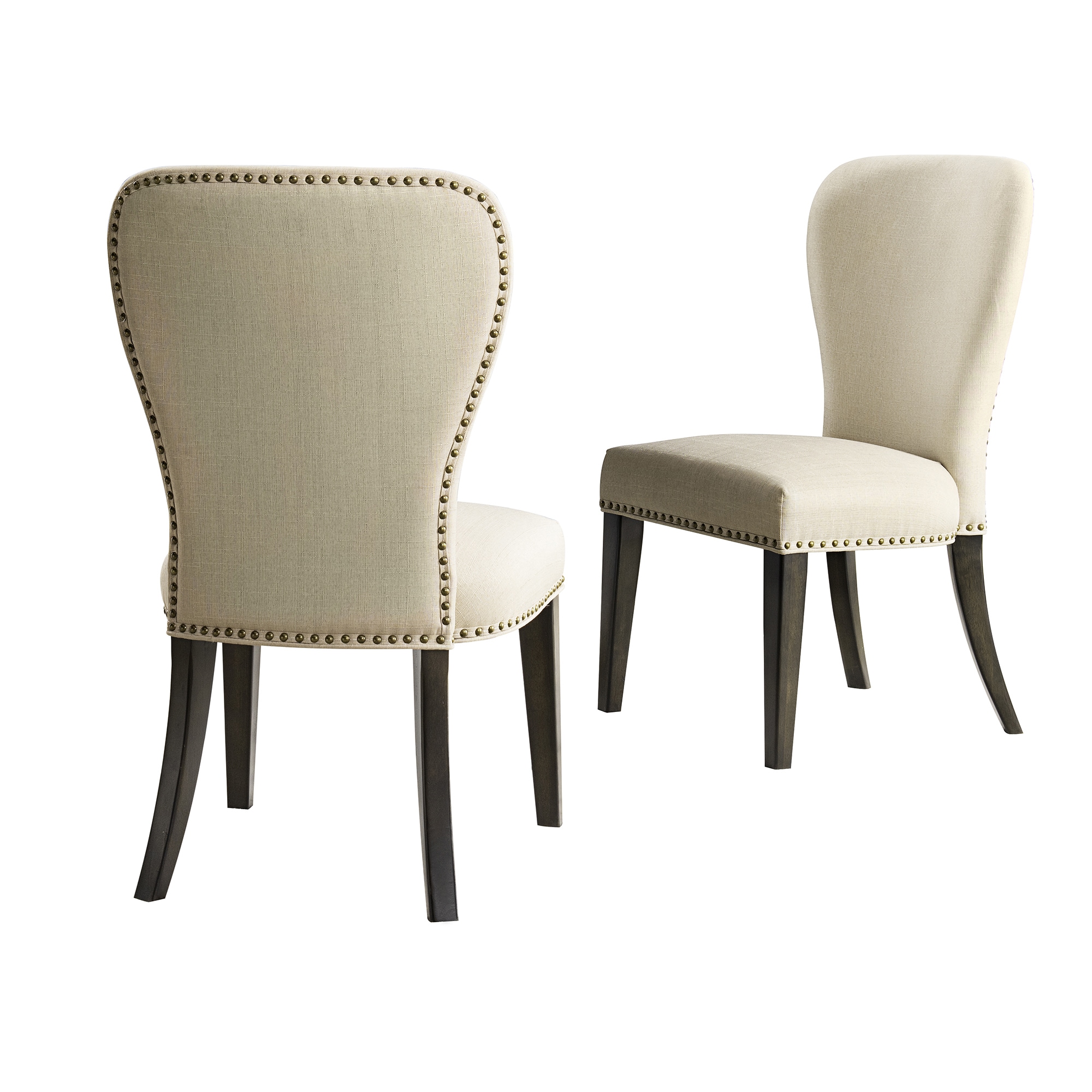 Alaterre Furniture ANSV02FDC Set of 2 Savoy Casual Polyester/Polyester Blend Upholstered Dining Side Chair (Wood Frame)