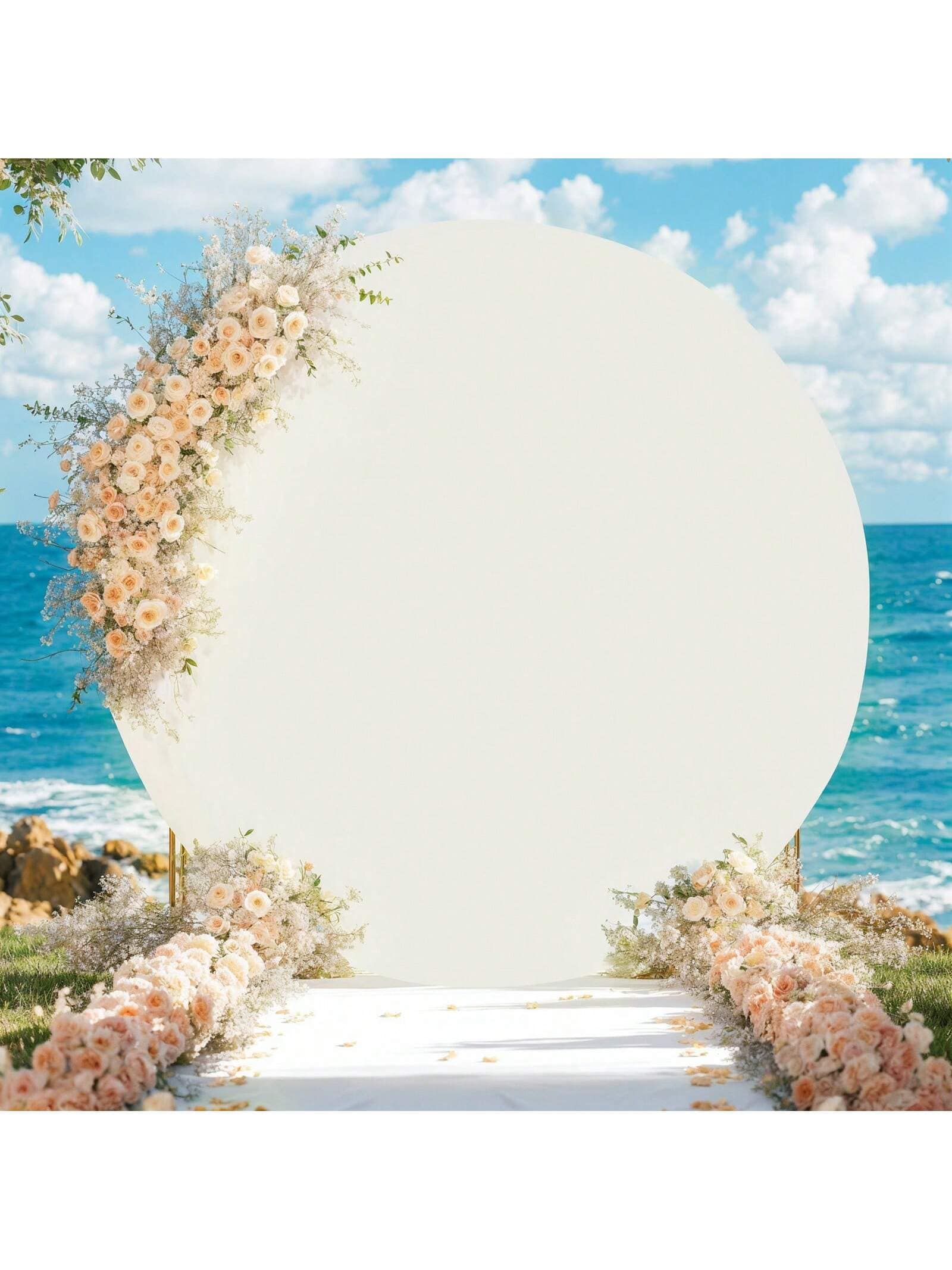 WhizMax BY02-PHO-15QUHZAA Round Arch Backdrop Cover Circle Arch Stand with Zipper Multipurpose Wedding Arched Background for Wedding Arch Birthday Party Photography
