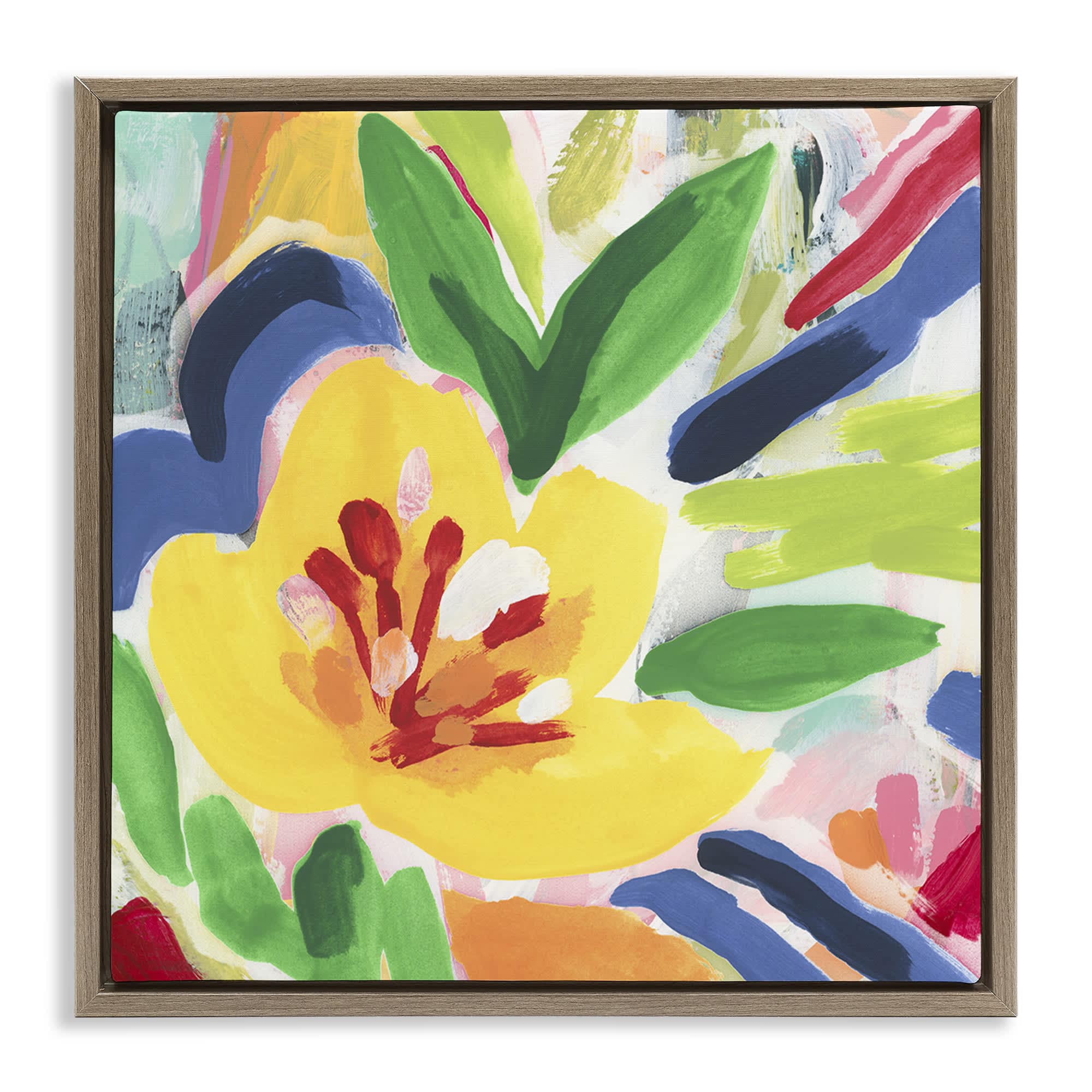 Stupell Industries BS-405-FFE-24X24 Vivid Lively Florals Floating Frame design by June Erica Vess
