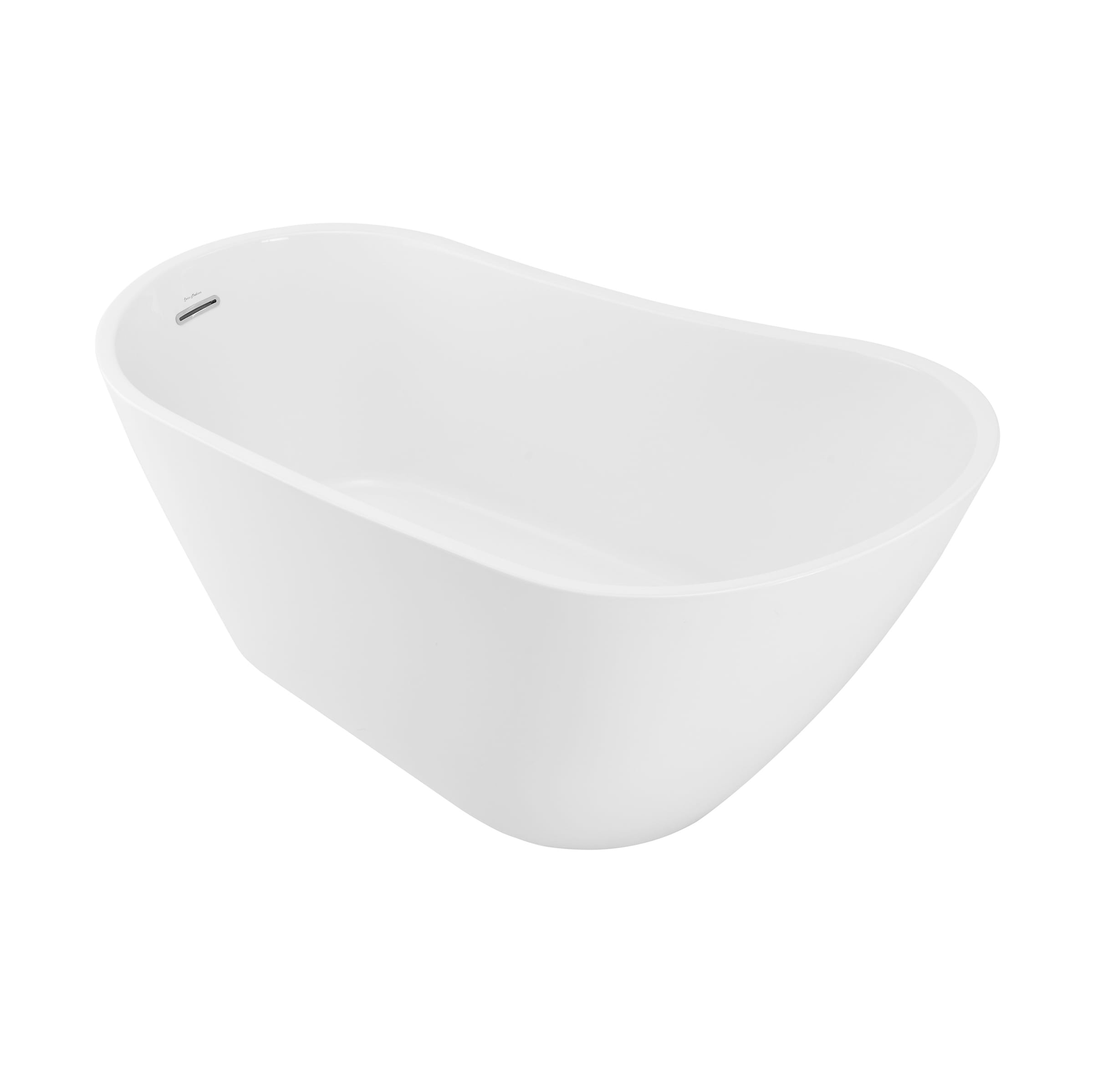 Swiss Madison SM-25-FBBES03WH Besancon 59-in x 30-in Glossy White Acrylic Oval Freestanding Soaking bathtub ( Reversible Drain )