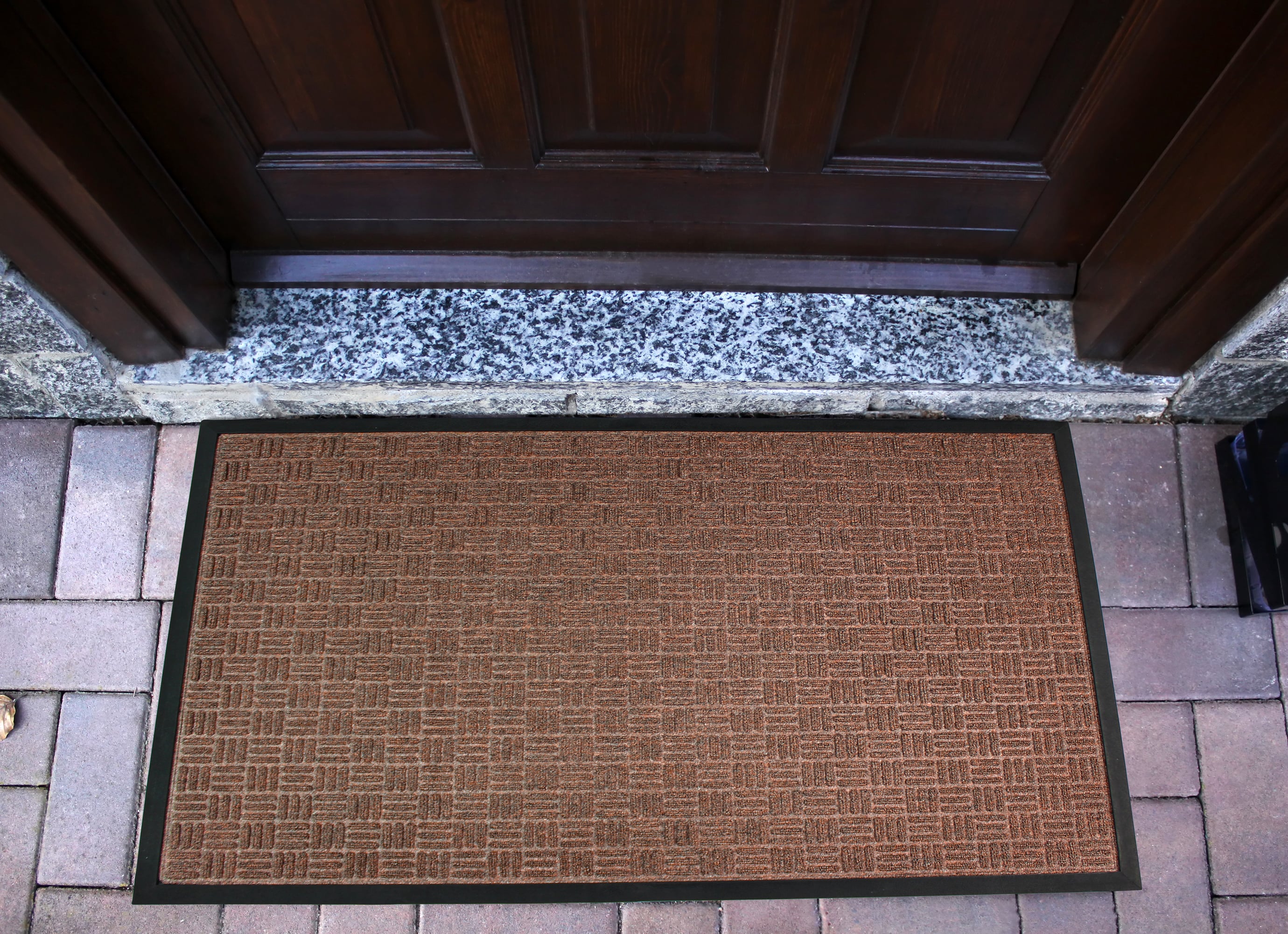 4' x 6' Door Mat Heavy Duty Entrance Indoor/Outdoor Front Vinyl Brown/Beige. 