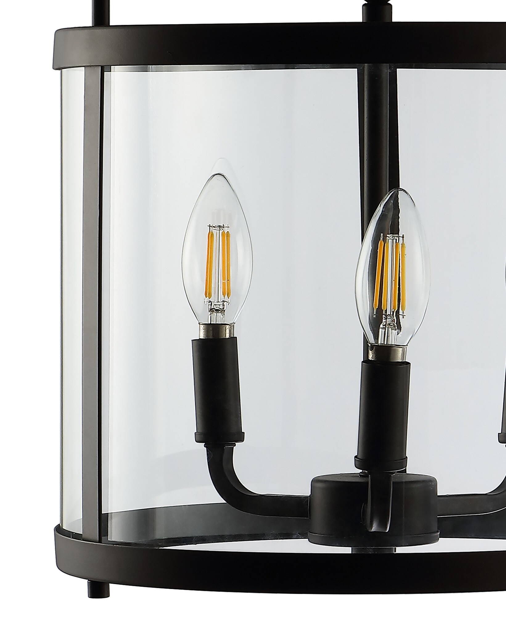 Ciel Simple Farmhouse 12.5" 3-Light Black Iron Glass Flush Mount