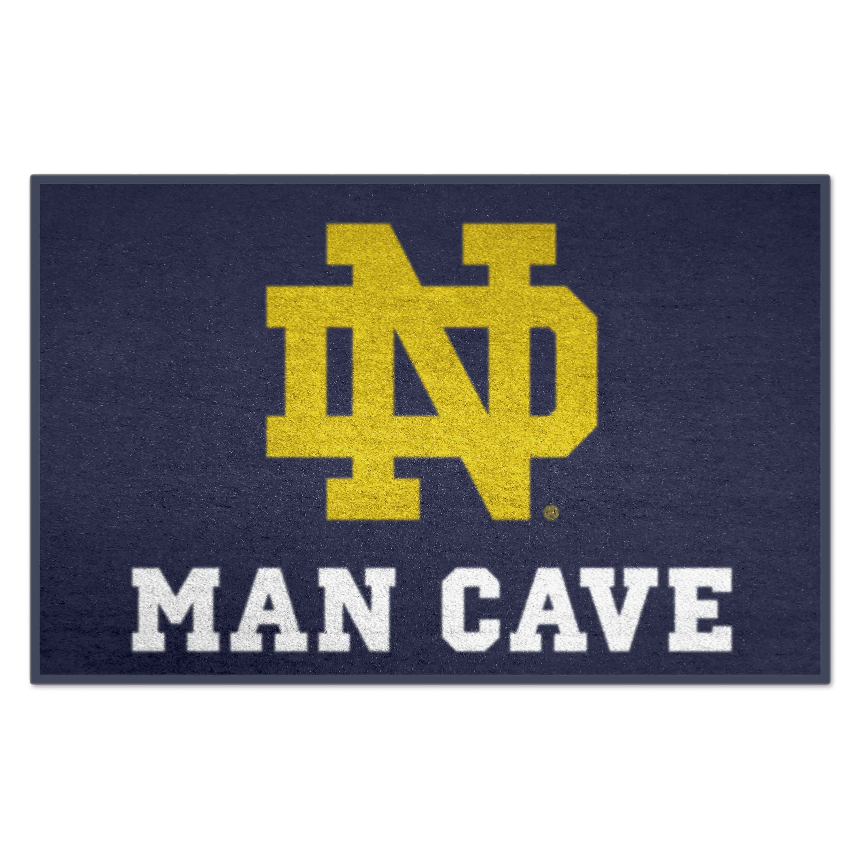 FANMATS 14580 Notre Dame Fighting Irish 30-in x 19-in Navy Nylon Indoor or outdoor Decorative Sports Door Mat
