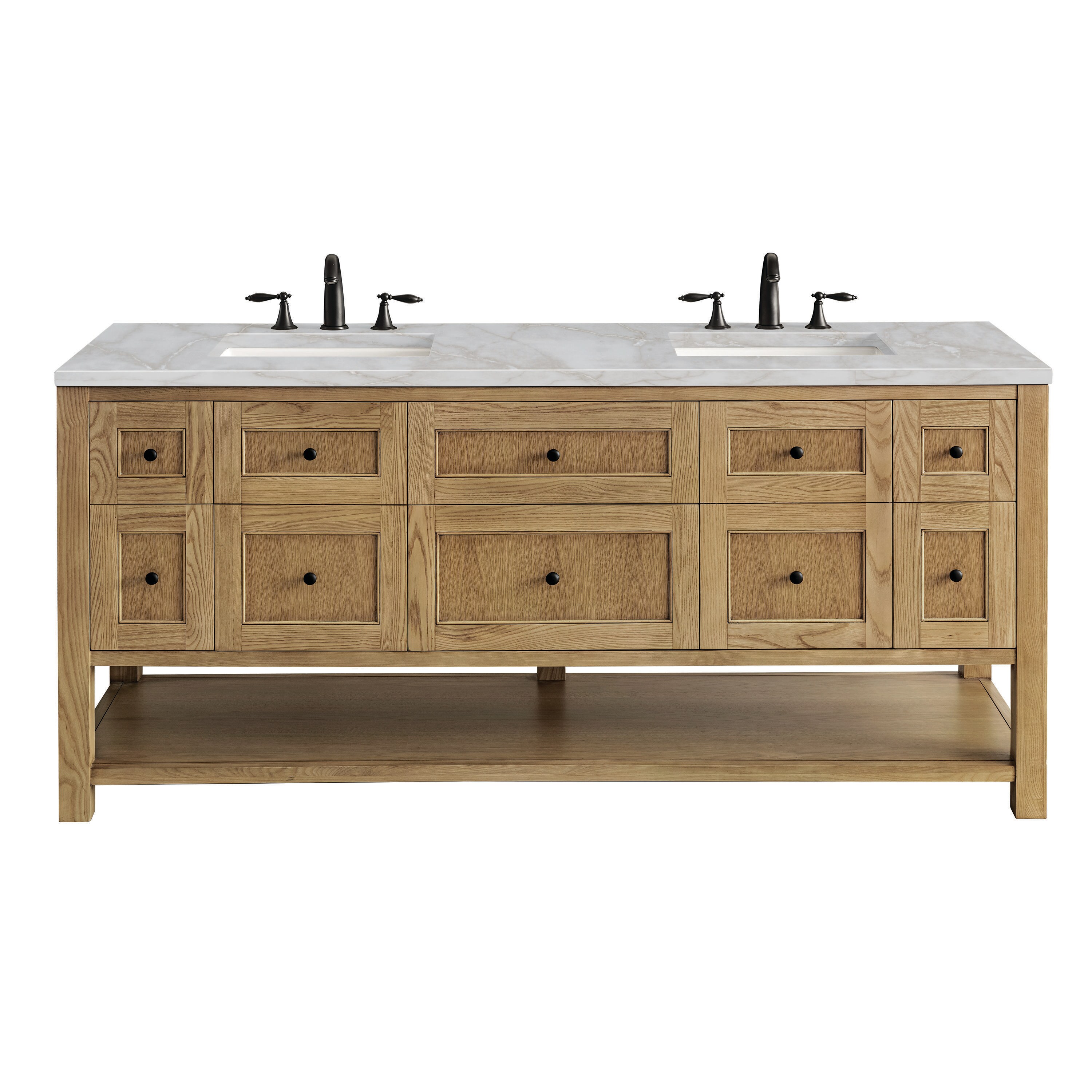 James Martin Vanities Breckenridge 72-in Light Natural Oak Undermount ...