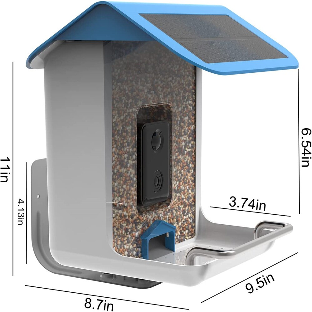 Solar Powered Smart Bird Feeder with 1080P HD Camera