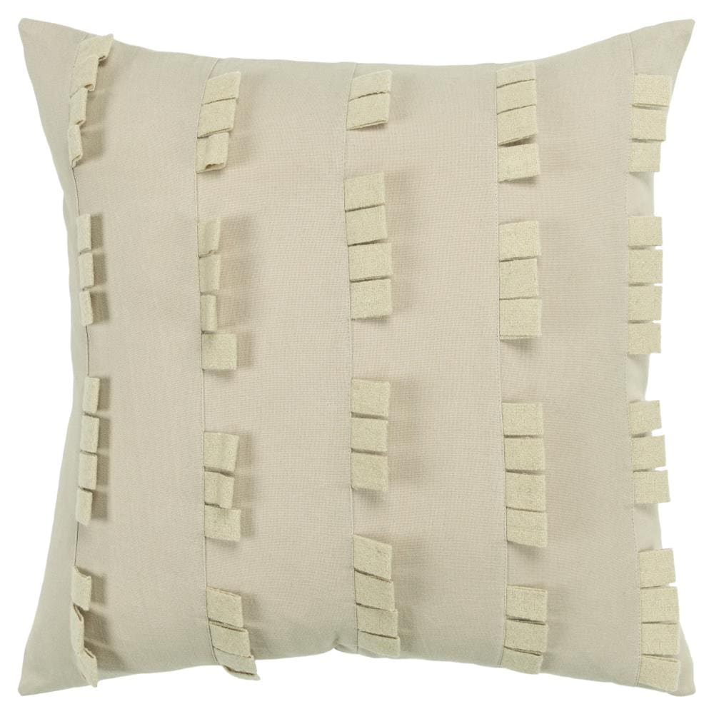 Rizzy Home T16971 Pillow Cover Only 20-in x 20-in Off-white Square Indoor Decorative Cover