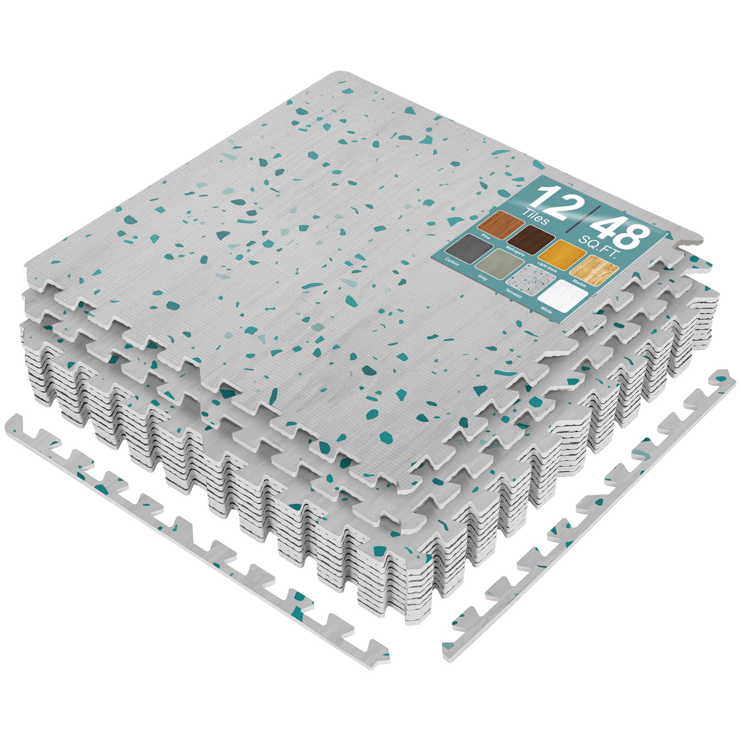 SORBUS 12 Tiles 48 Sq ft Wood Grain Interlocking Floor Foam Tile Mats for Home Playroom Basement Trade Show #192405051661