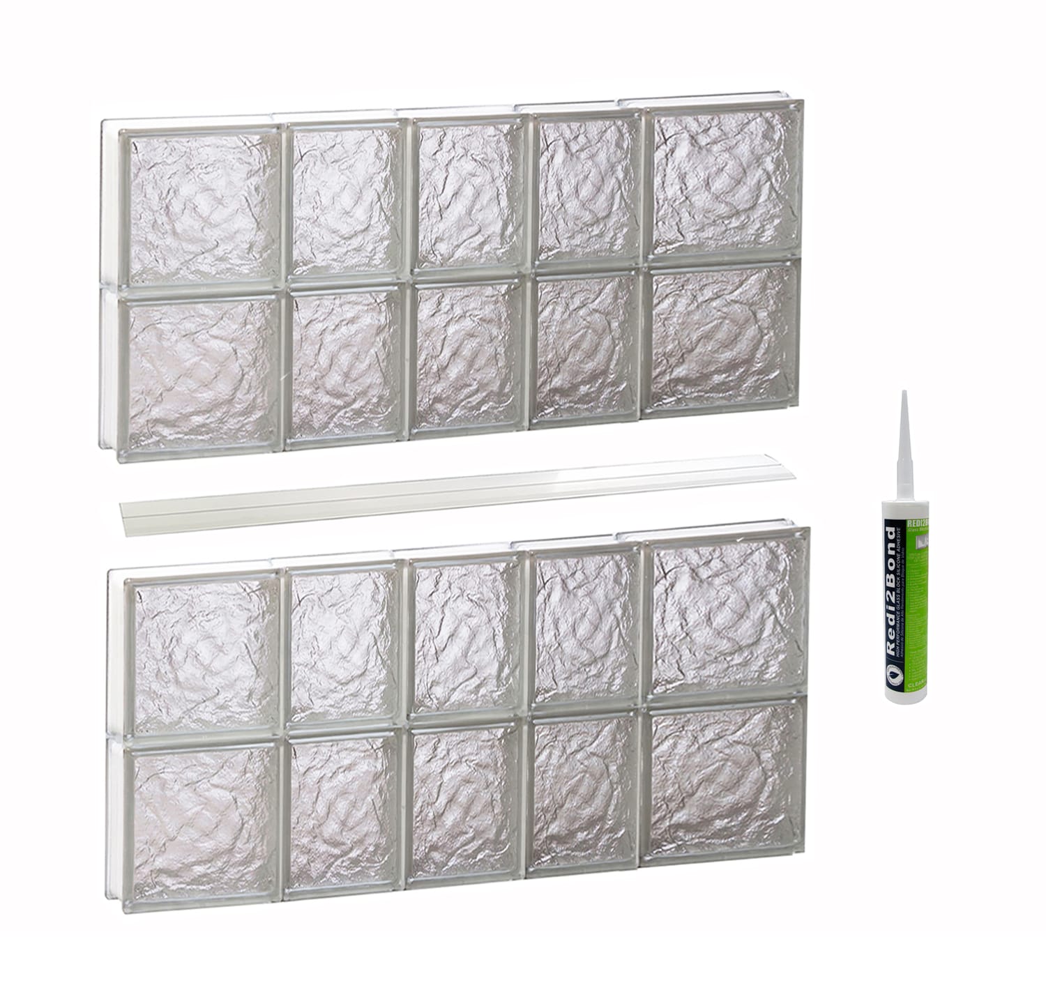 REDI2SET S3432IS Ice Glass 32-3/4-in x 31-in Frameless Replacement Glass Block Window
