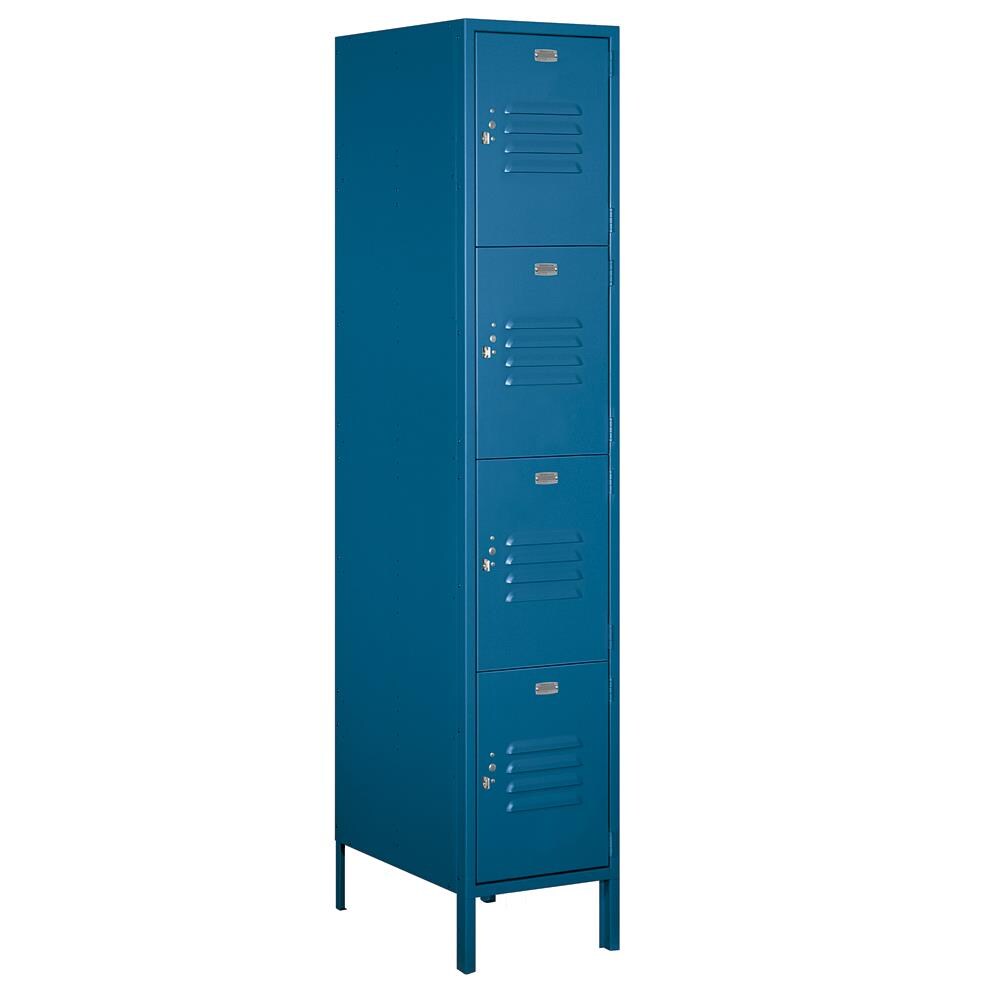 SALSBURY INDUSTRIES 18-54161BL-U Vented Metal Locker-Five Tier Box Style-1 Wide-5 -ft High-15-in Deep-Gray-Unassembled