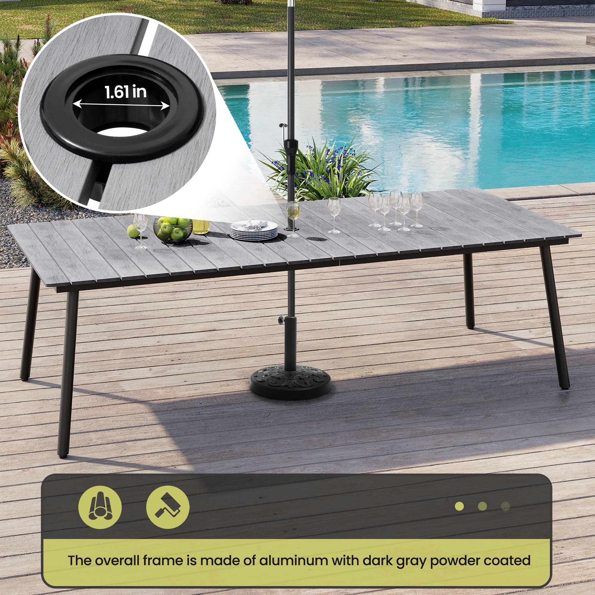 Crestlive Products CL-TB012GRY240 Patio-Tables - View #5