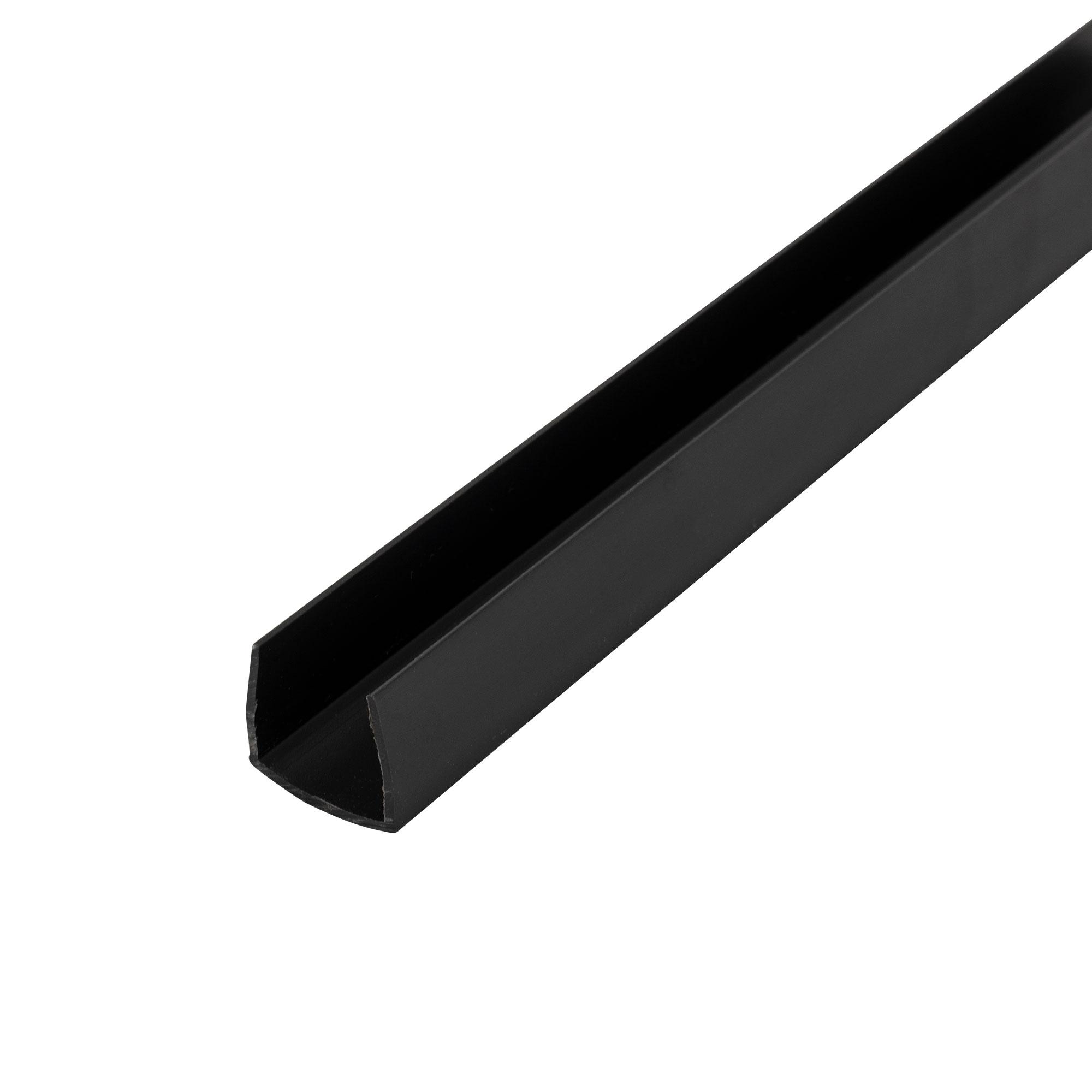 Outwater 3P1.27.01869 Black 5/8-in Styrene Plastic U-Channel/C-Channel 36-in Lengths (Pack of 4)