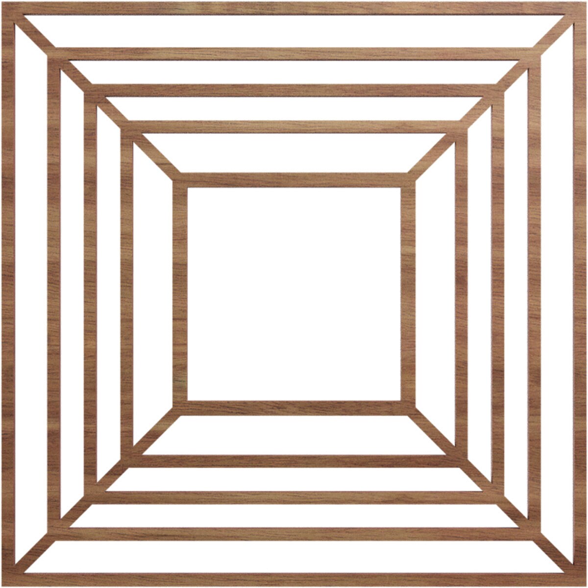 Ekena Millwork CMWP16X16X0250RAWA Raven Fretwork Pierced 16-in W x 16-in L Craftsman Walnut Wood Whole Ceiling Medallion