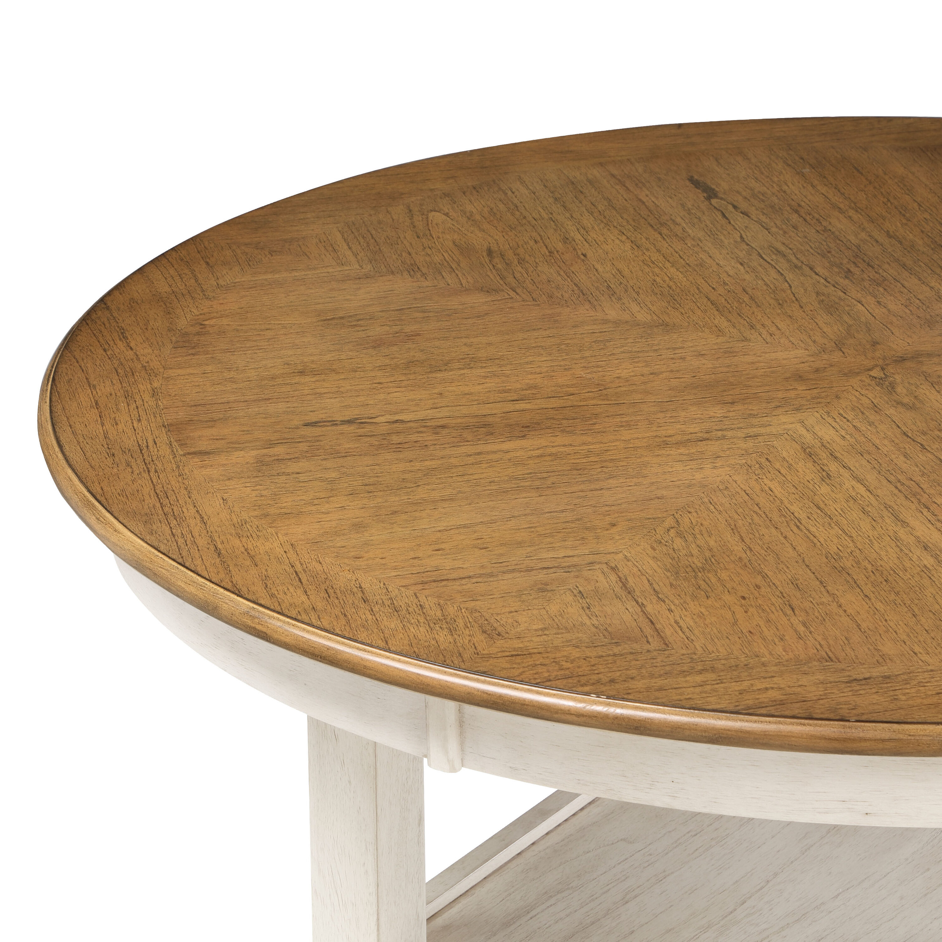 Cori 5-Piece Round Counter Dining Set in Bisque and Brown
