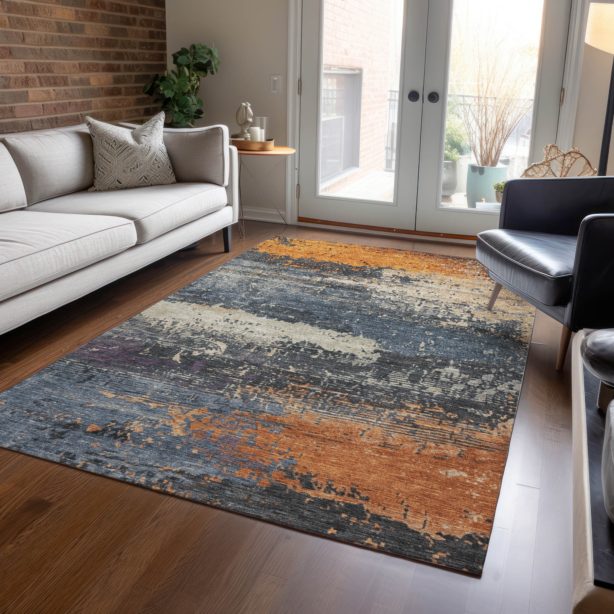Addison Rugs ACN1777BU9X12 Chantille ACN1777BU 9 x 12 (ft) Loomed Polyester Blue Rectangular Indoor/Outdoor Machine washable Area rug