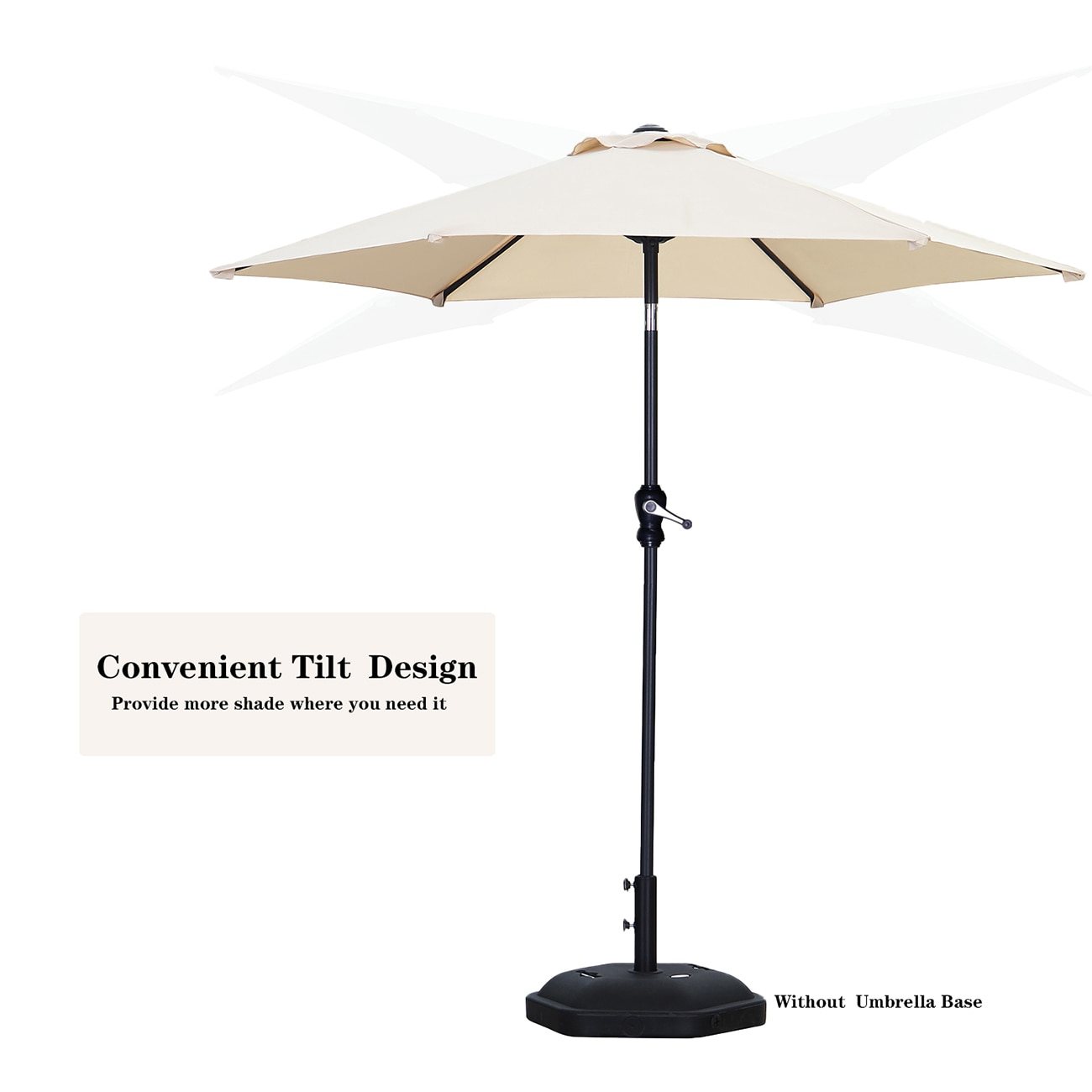 Ainfox 7.5-ft Steel Off-white Garden Patio Umbrella #KKRQVXI3