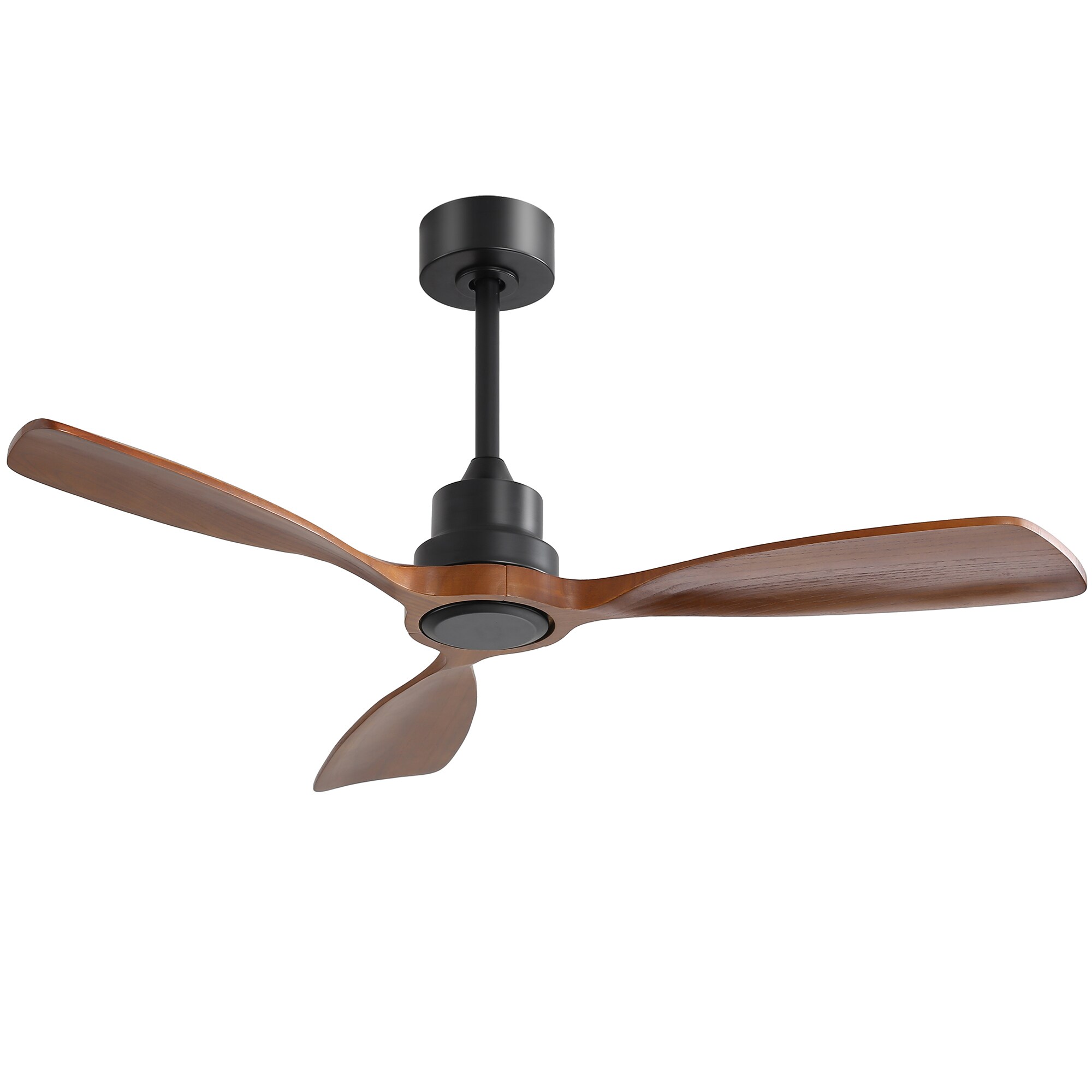 Bybafun YA3200044 48-in Outdoor Black + Brown with Wood Blades Ceiling Fan and Remote ( 3 -Blade )