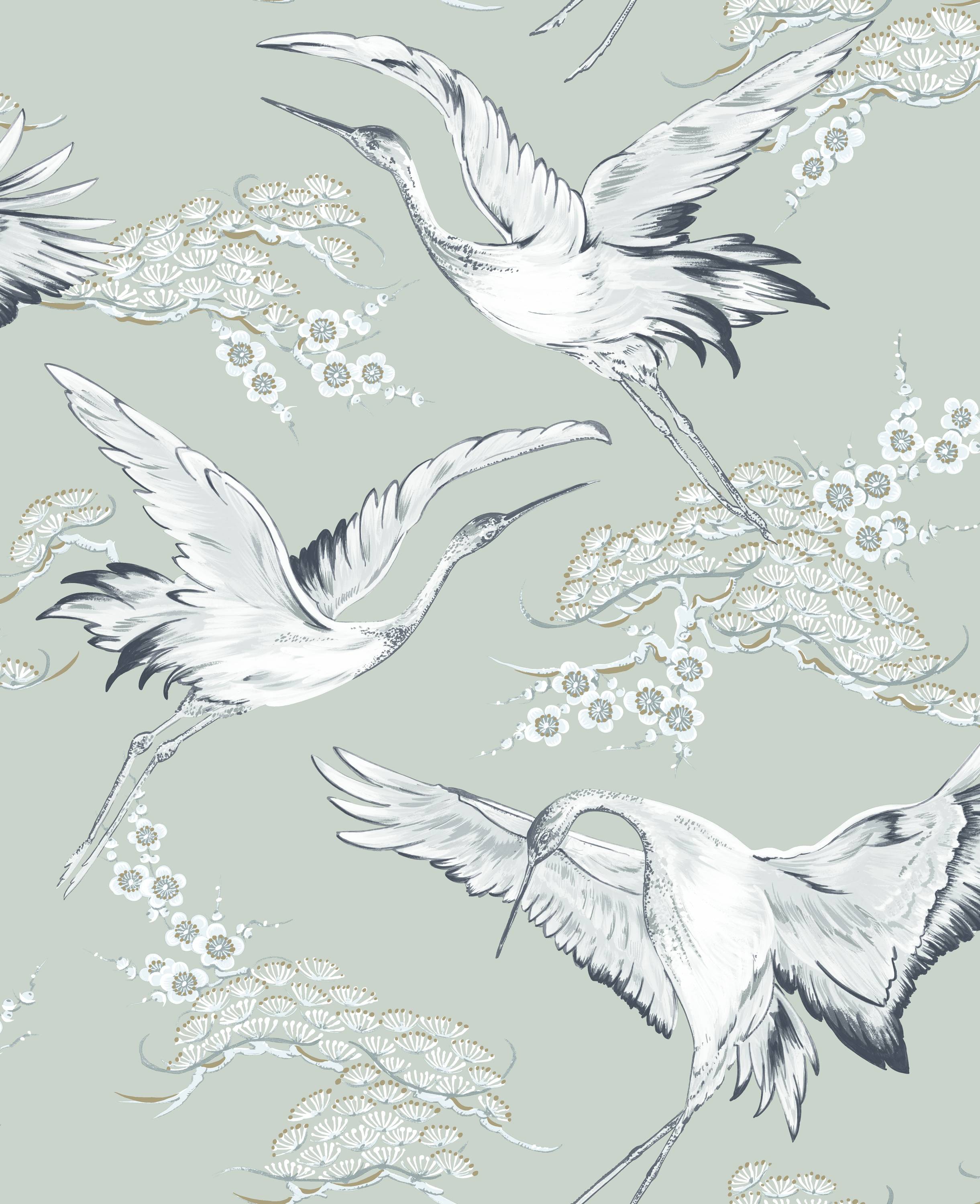 Superfresco Easy 106974 Highgrove Gardens 56-Sq. Feet Mint Vinyl Textured Birds Unpasted Wallpaper