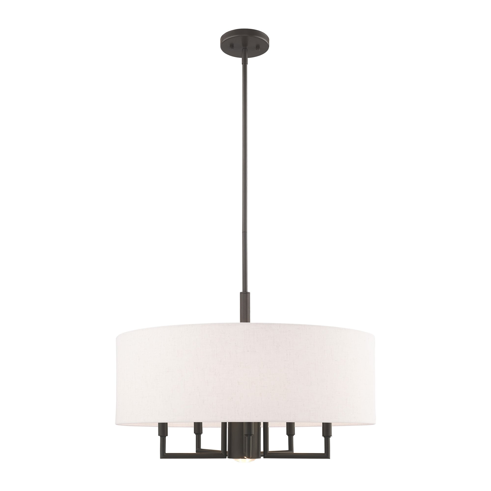 Livex Lighting 42605-92 Meridian 6 -Light Matte Bronze Mid-century For Use in Bathrooms, Bedrooms, Dining Rooms, Foyers, Kitchens, Living Rooms Chandelier