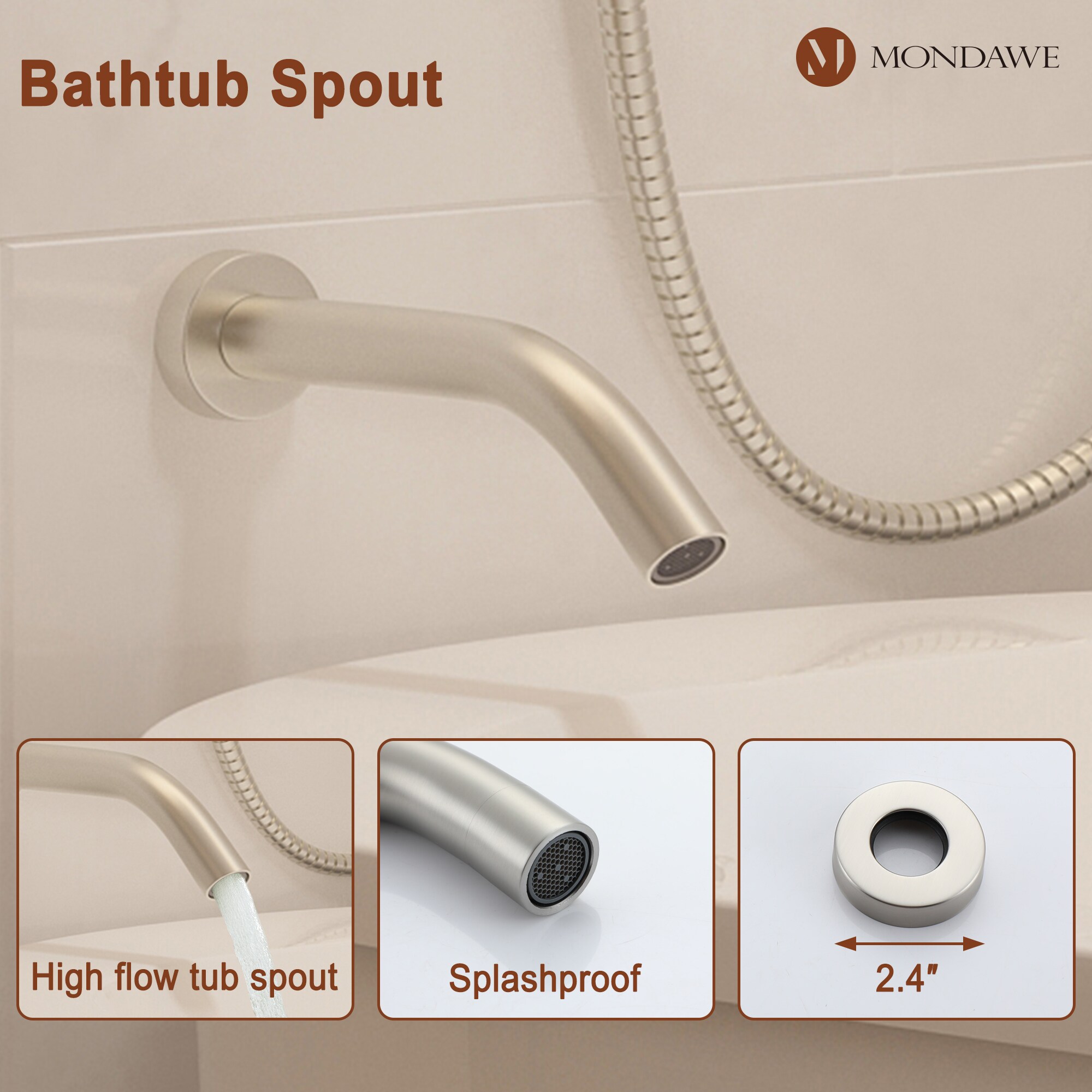 Mondawe MD-A3815-BN3 Showerhead-Bar-Panels - View #9
