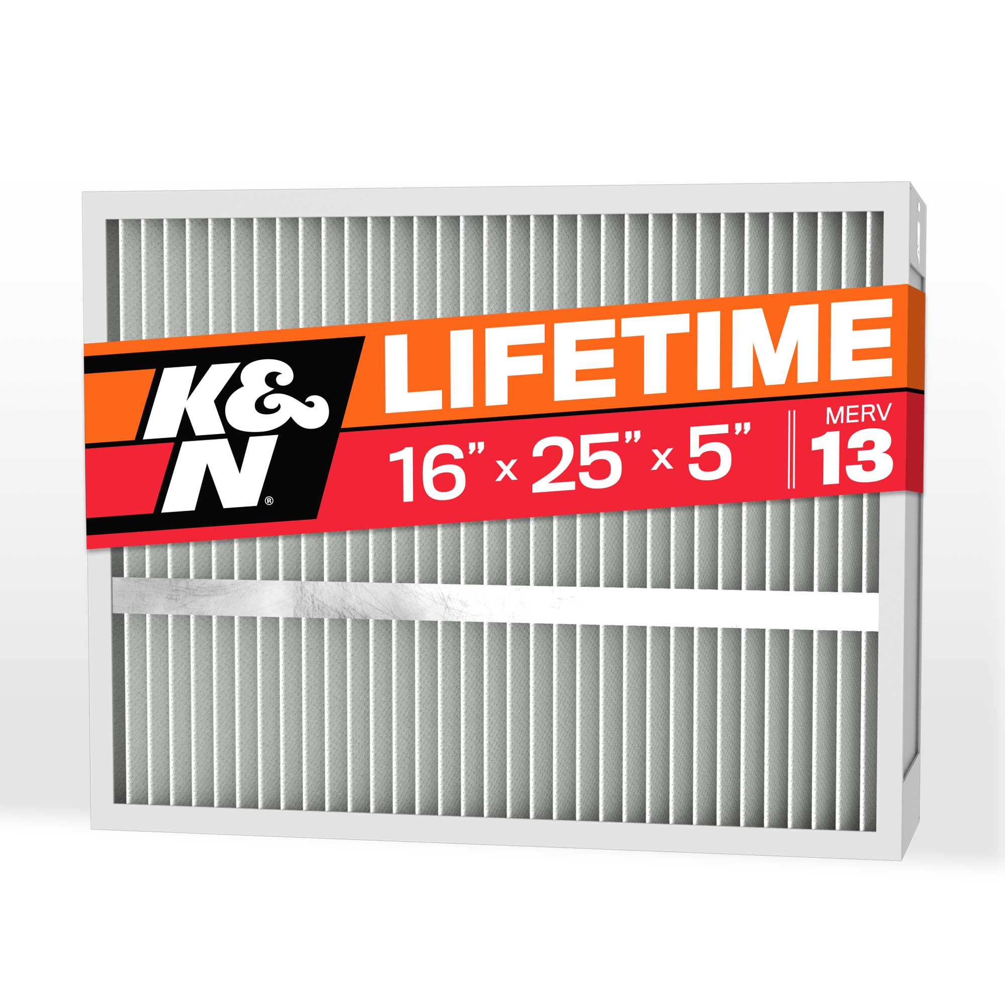 K&N HVC-13-51625 16-in W x 25-in L x 5-in Washable MERV 13 Pleated Air Filter