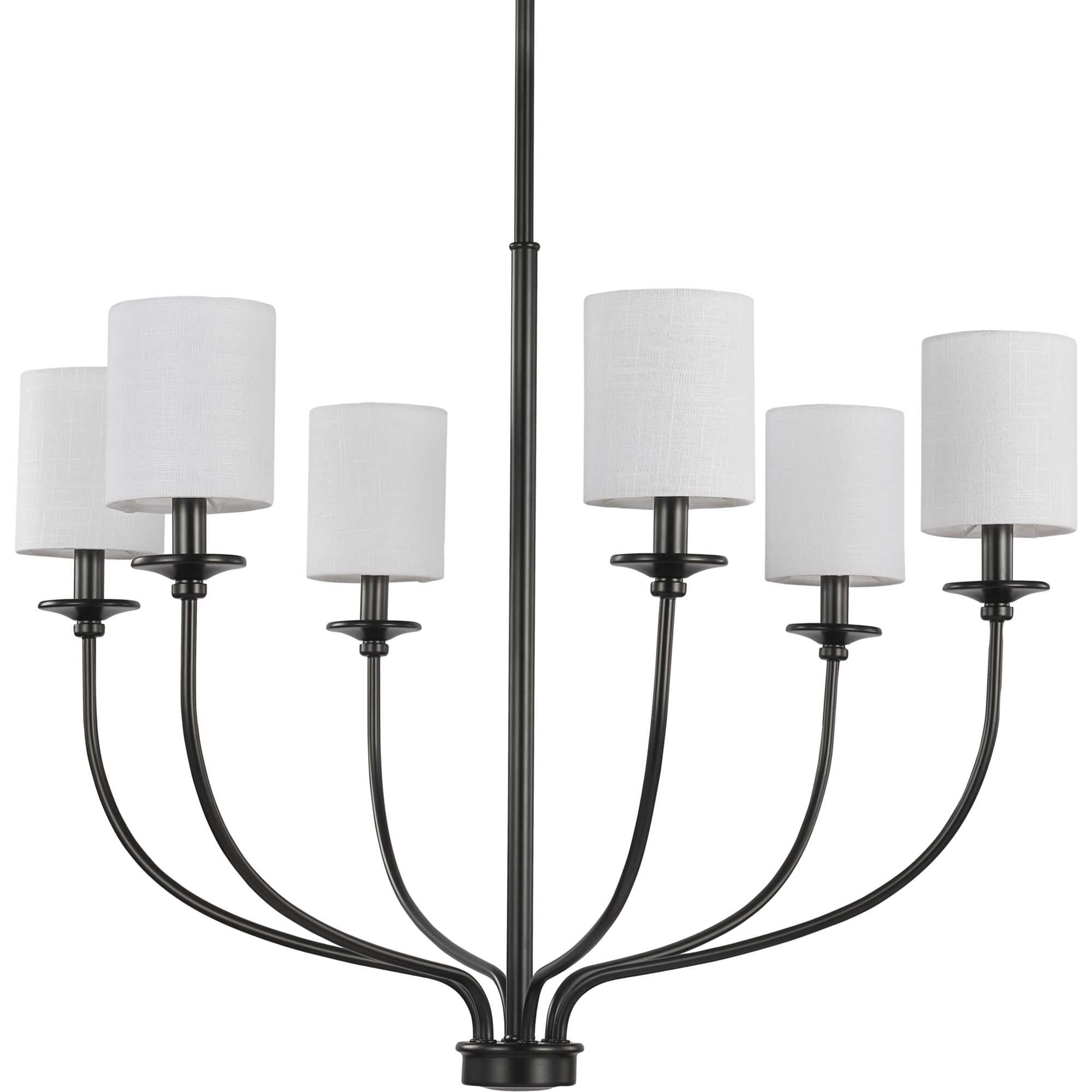 Progress Lighting P400227-031 Bonita 6 -Light Matte Black Transitional For Use in Bedrooms, Dining Rooms, Foyers, Kitchens, Living Rooms Chandelier
