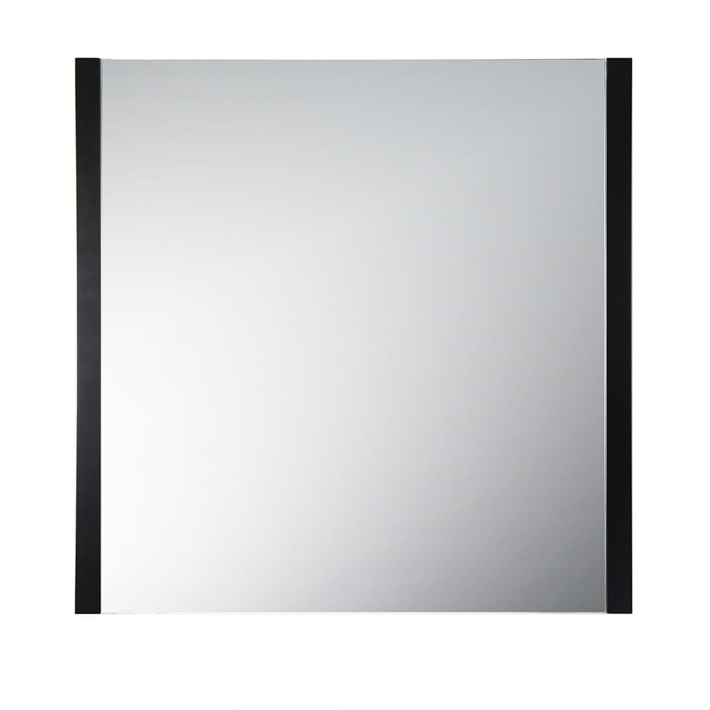 Espresso Wood Framed Square Bathroom Vanity Mirror