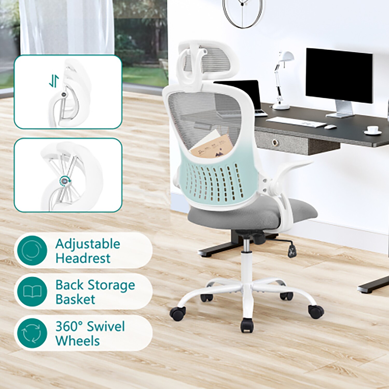 GZMR WF01-GC-V9-BBW Office-Chairs - View #2