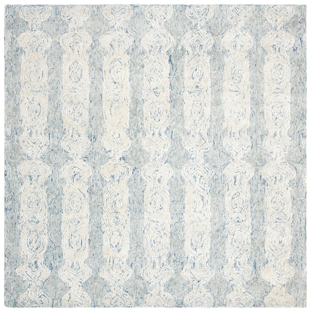 Safavieh GLM536M-6SQ Glamour Lumi 6 x 6 (ft) Tufted Synthetic Blue/Ivory Square Indoor Abstract Farmhouse/Cottage Area rug