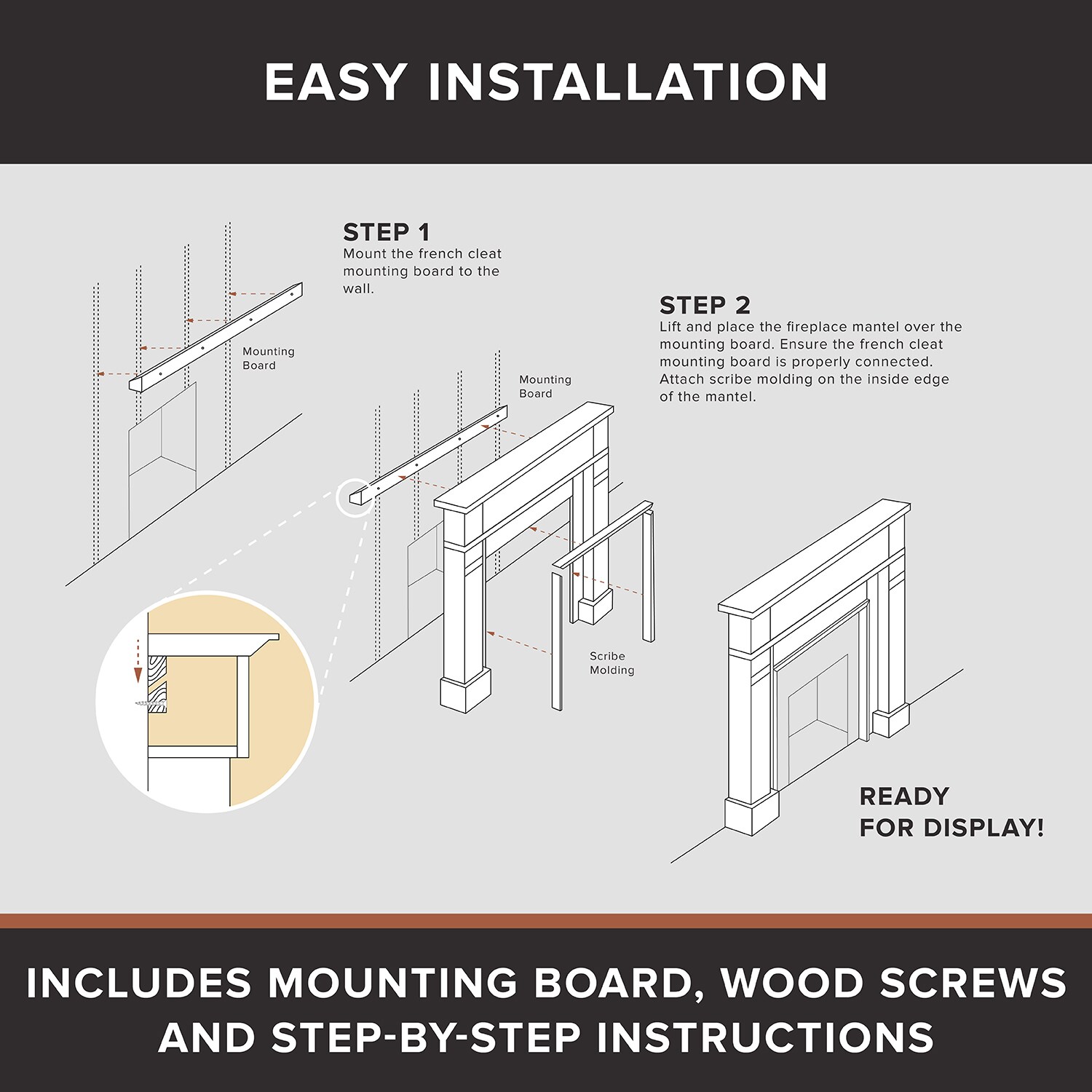 Modern Ember SABINE-5642-UNF Mantel-Surrounds-Pilasters - View #6