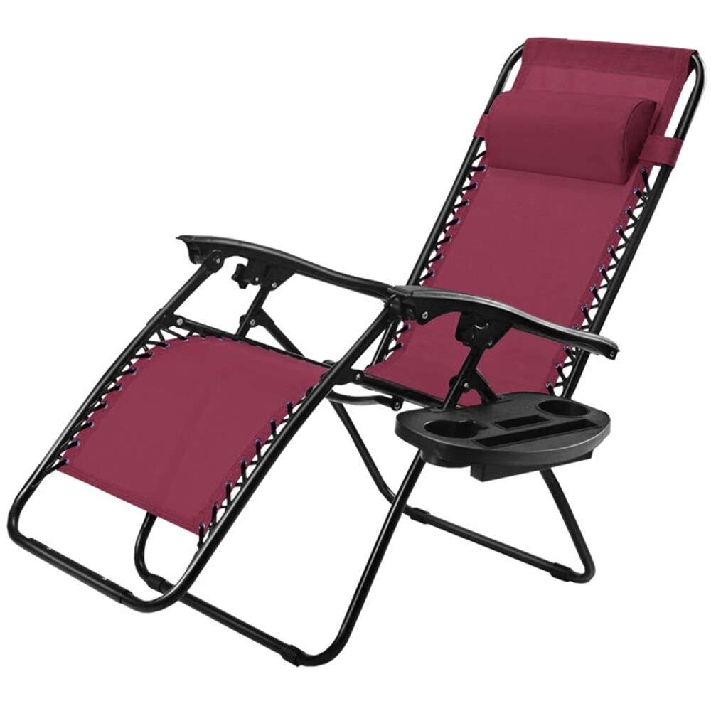 WELLFOR NCHY-528PGCWN CH Folding Reclining Lounge Chair Stationary Zero Gravity Chair with Mesh Seat