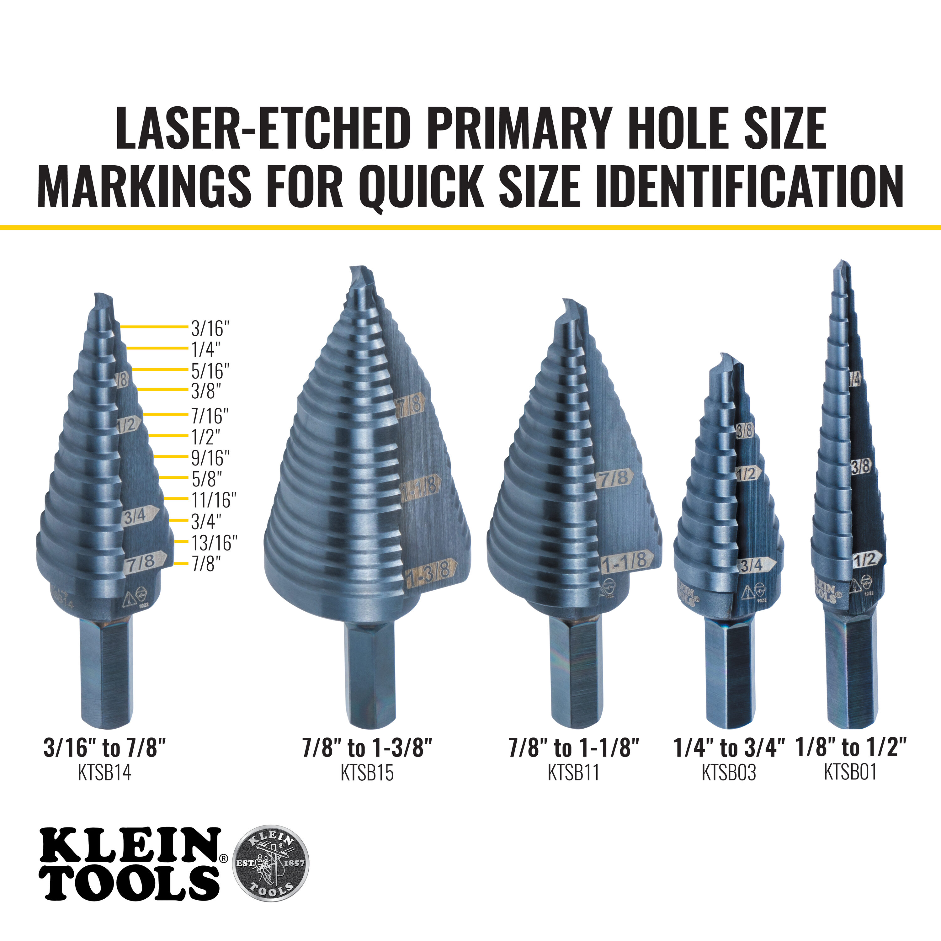 Klein Tools KTSB14 Metal-Step-Drill-Bits - View #3
