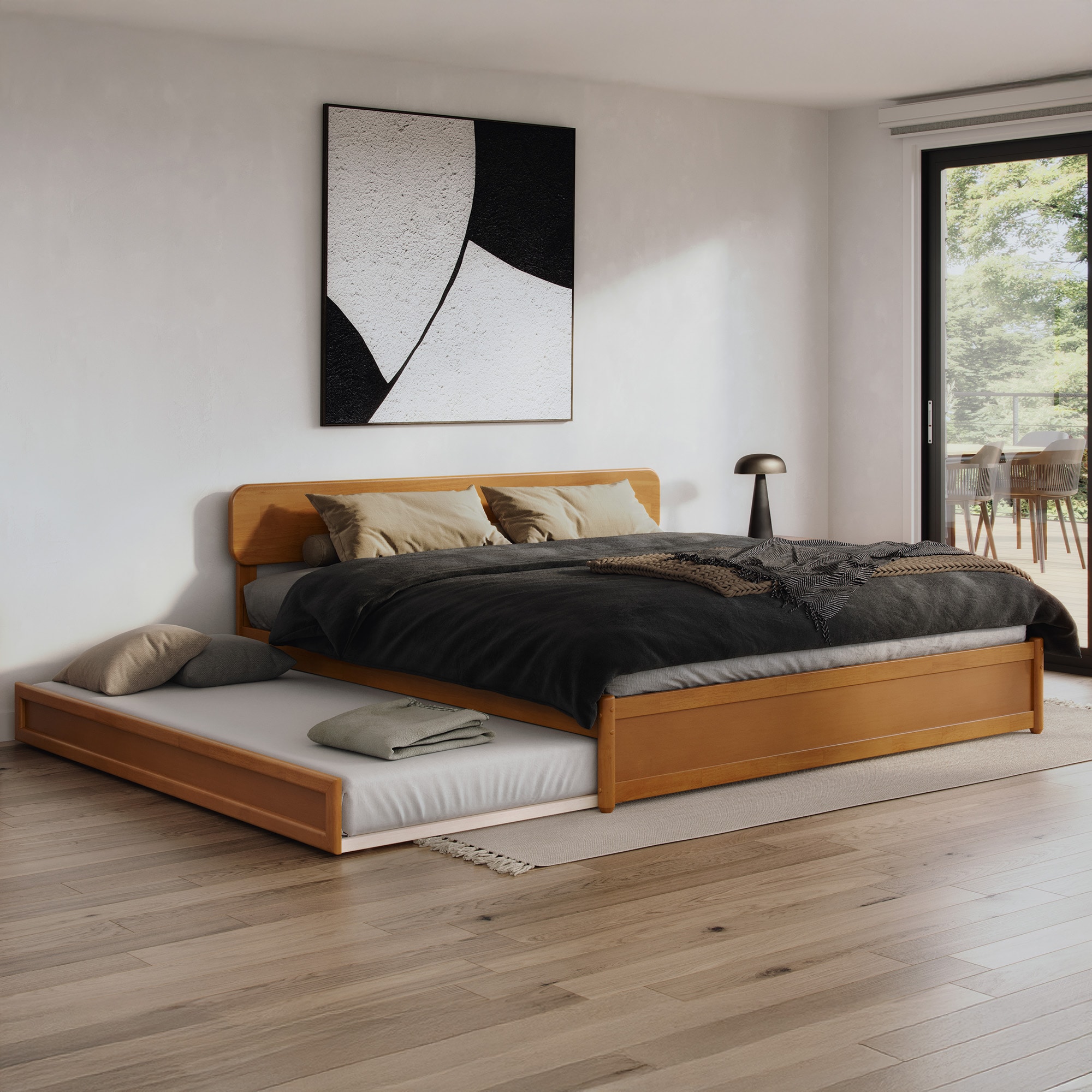 AFI AR968725T Capri Light Toffee King Wood Trundle Bed