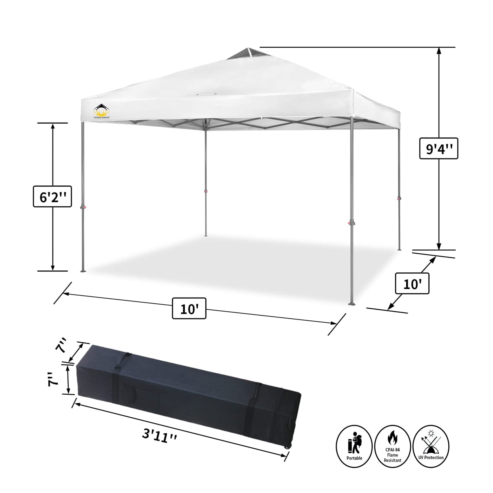 Crown Shades 10-ft x 10-ft Hexagon White Standard Canopy in the ...