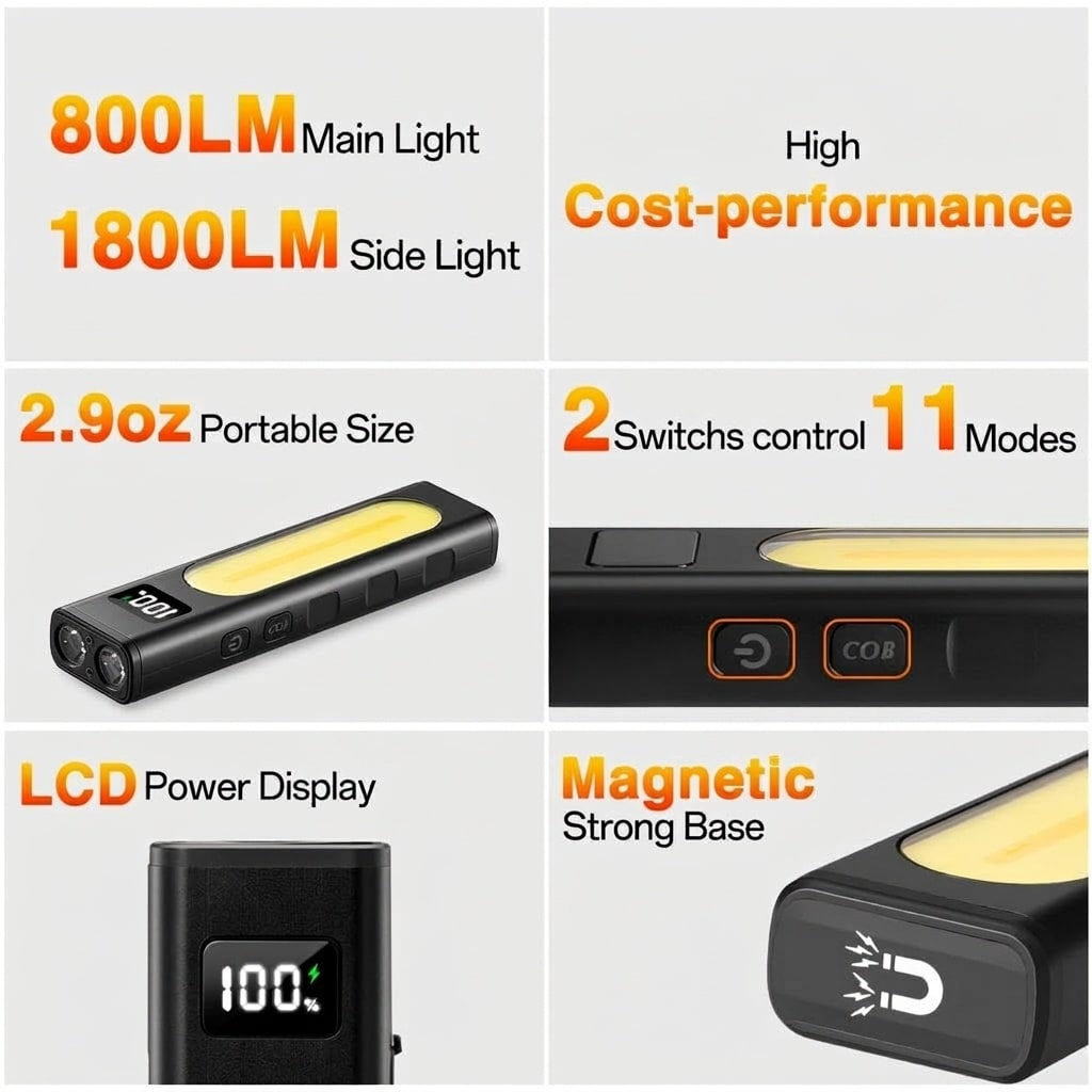1800 lumens rechargeable flashlight Huccbs 2P Flashlights High 1800, Magnetic Base for Work Perfect for hunting with green light Fenix LD35R 1800 Lumens Rechargeable