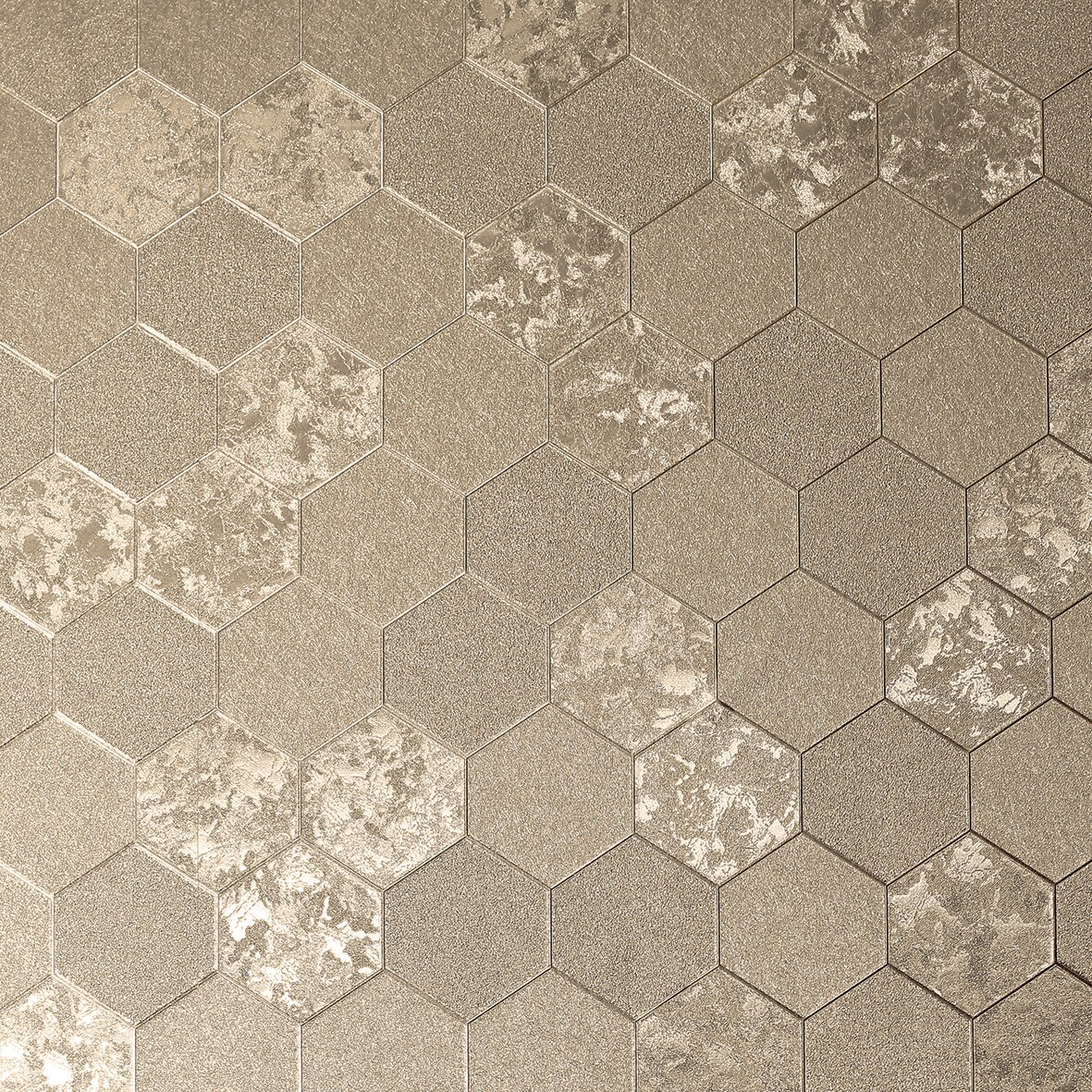 Arthouse 294701 56-sq ft Champagne Foil Vinyl Textured Geometric Unpasted Wallpaper