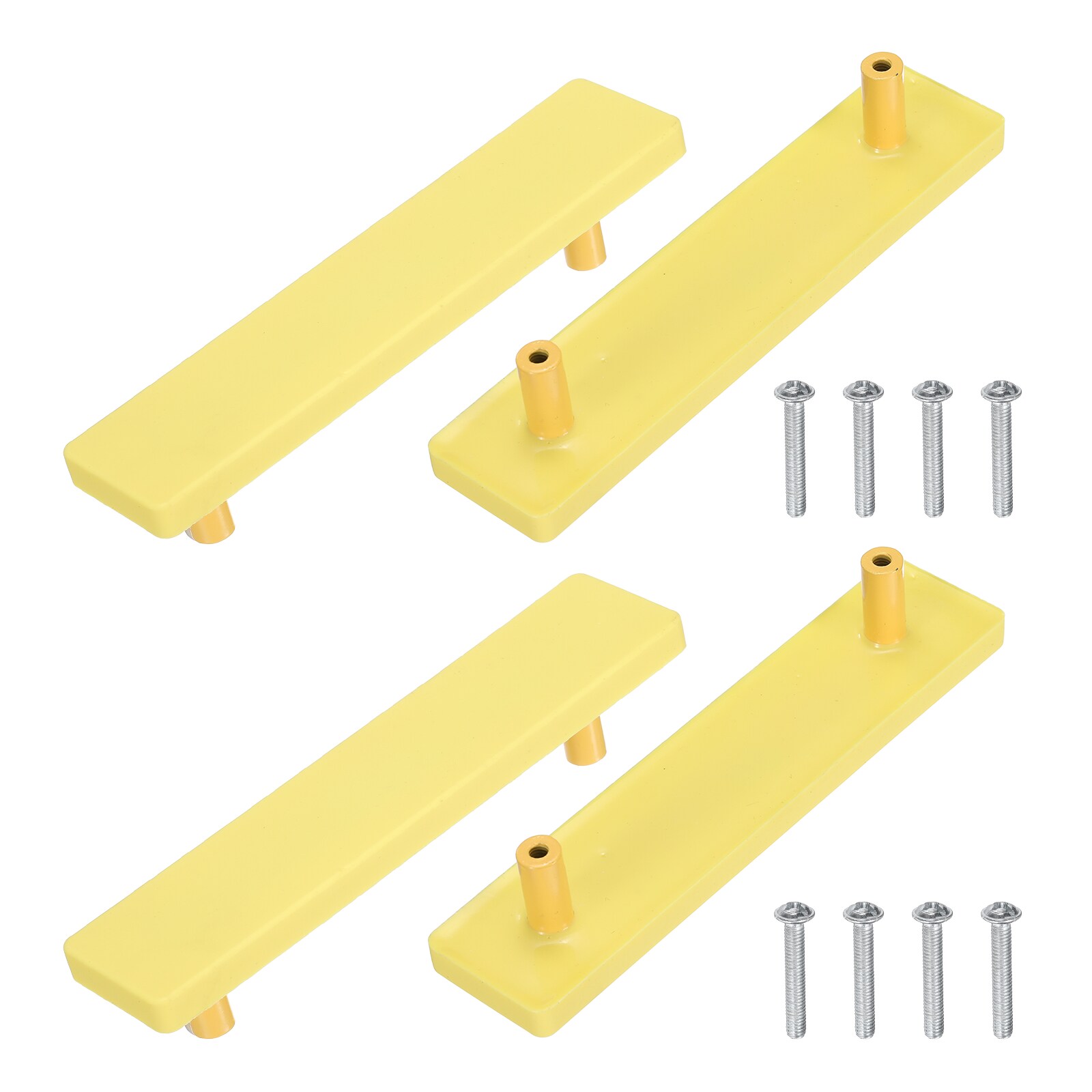 Unique Bargains 4pcs Cabinet Knobs 96mm Plastic Cute Dresser Pulls Cartoon Soft Rubber Drawer Handle Pulls with Screws for Bedroom Cupboard Closets Bookcase Kitchen Rectangle Yellow