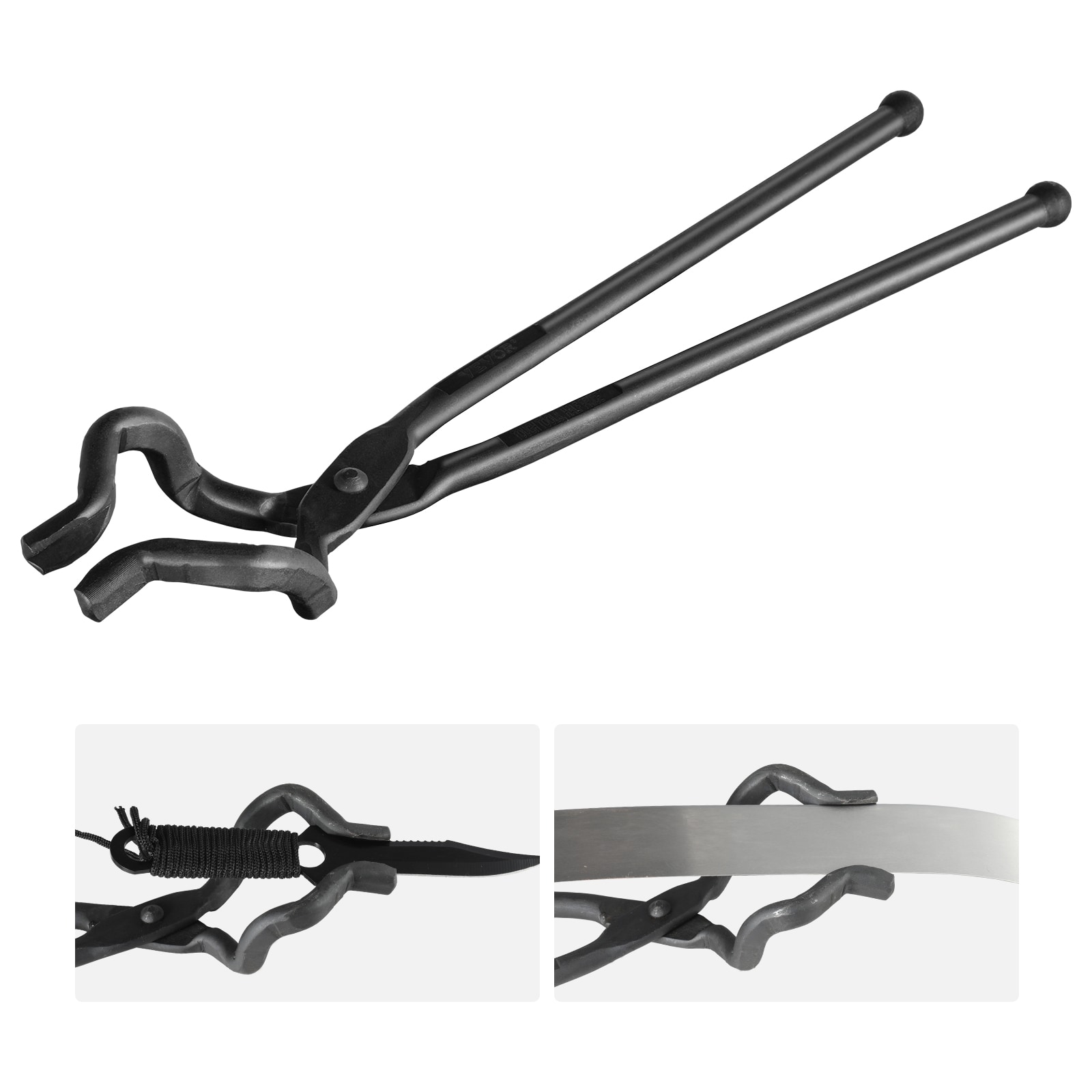 VEVOR DZQDPQZV18YZLIJY0V0 18-IN Blacksmith Tongs A3 Steel Brick Tongs