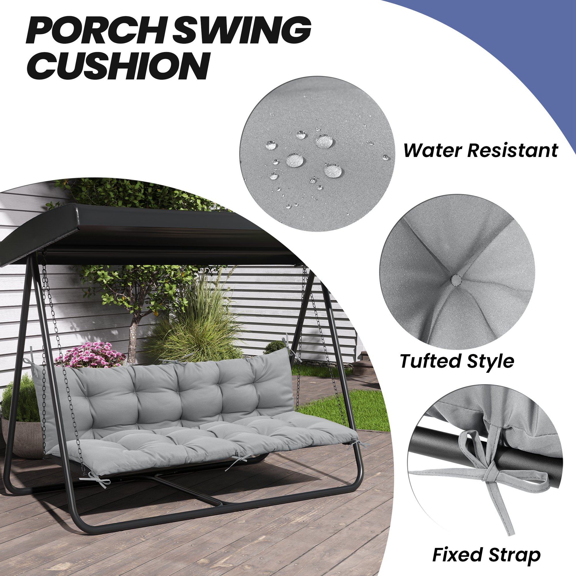 CloudFly CL-CU011LGY-1 Patio-Furniture-Cushions - View #6