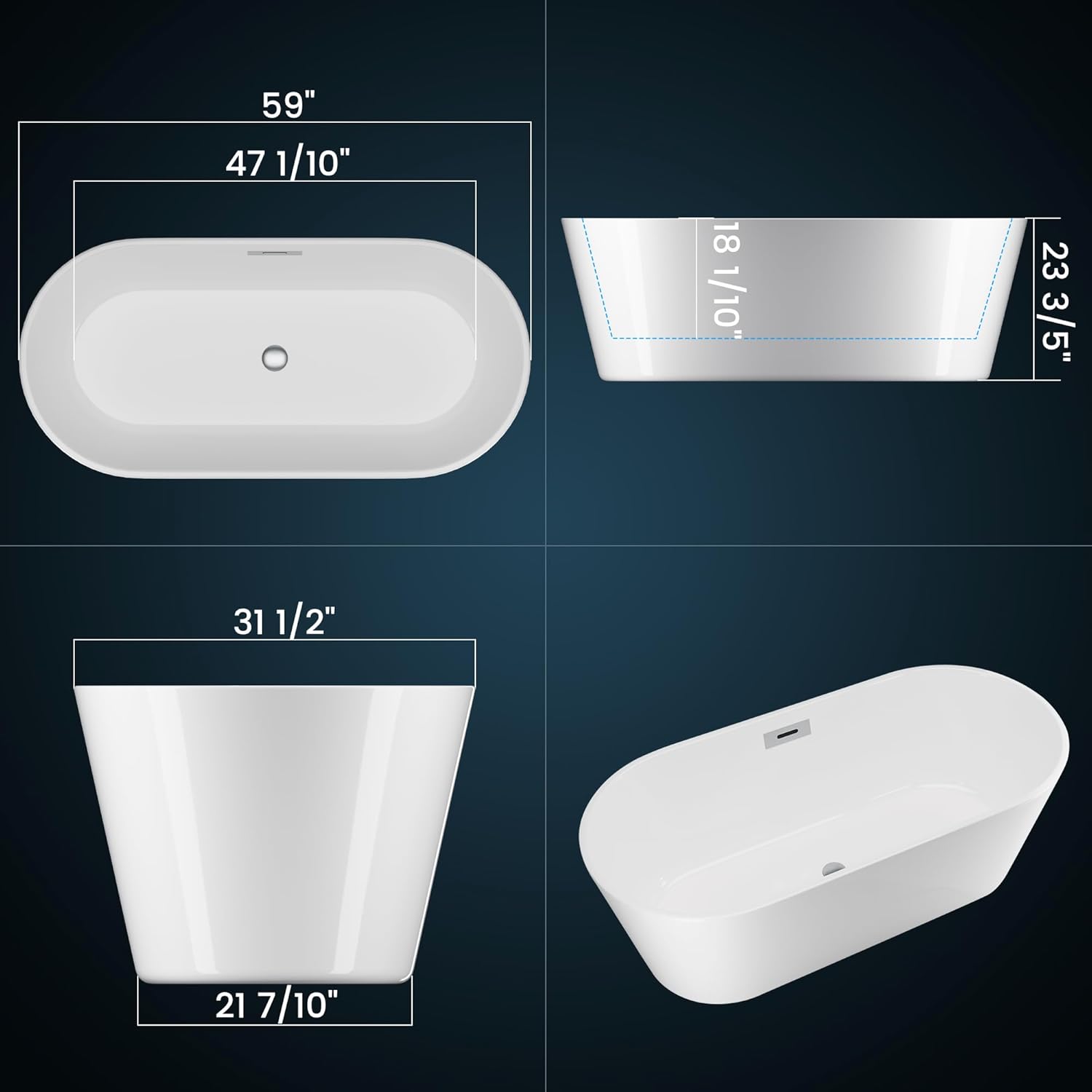 Qeetex PHO0ZSY7RZS bathtubs - View #3